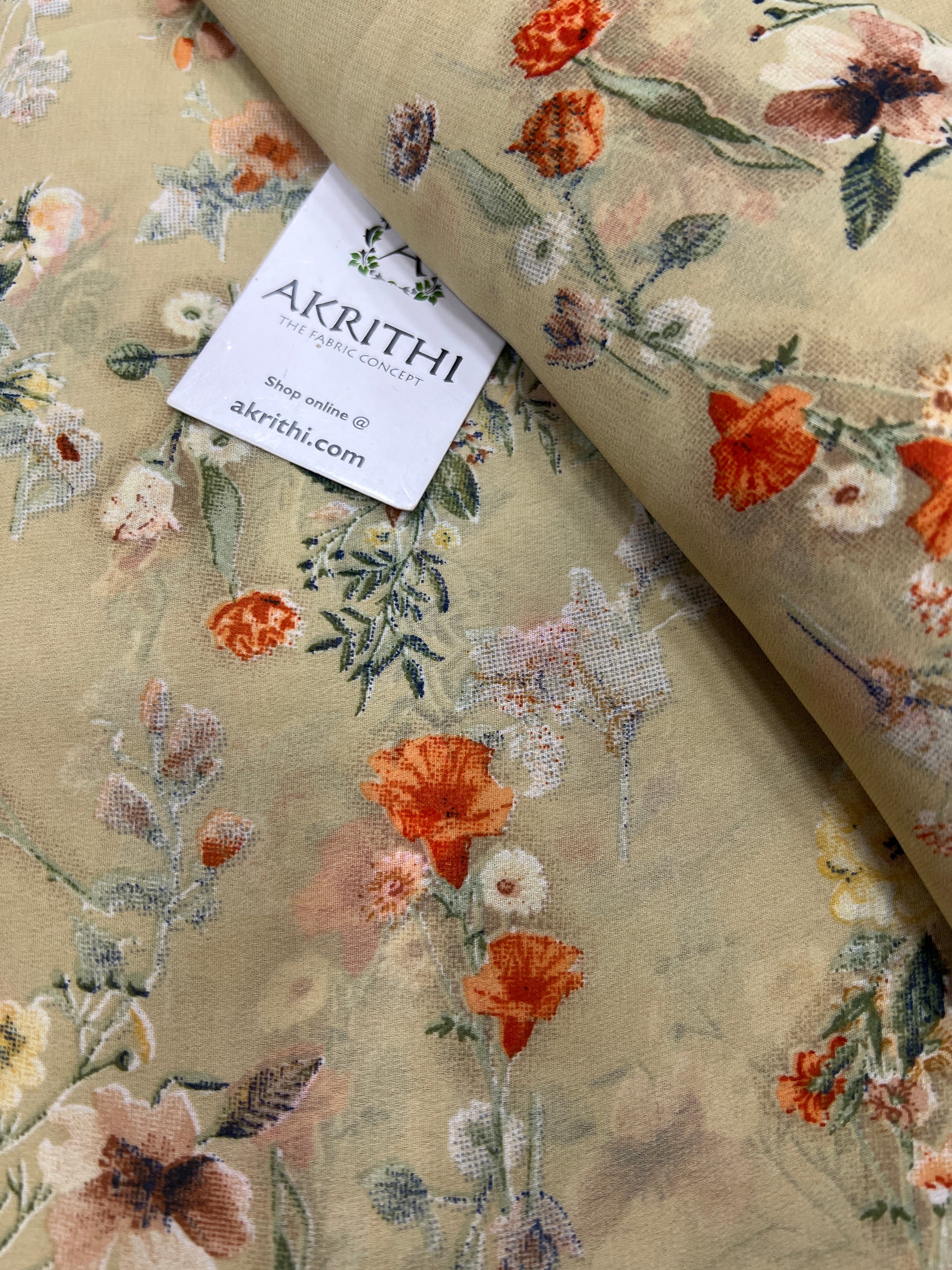 Floral printed georgette fabric