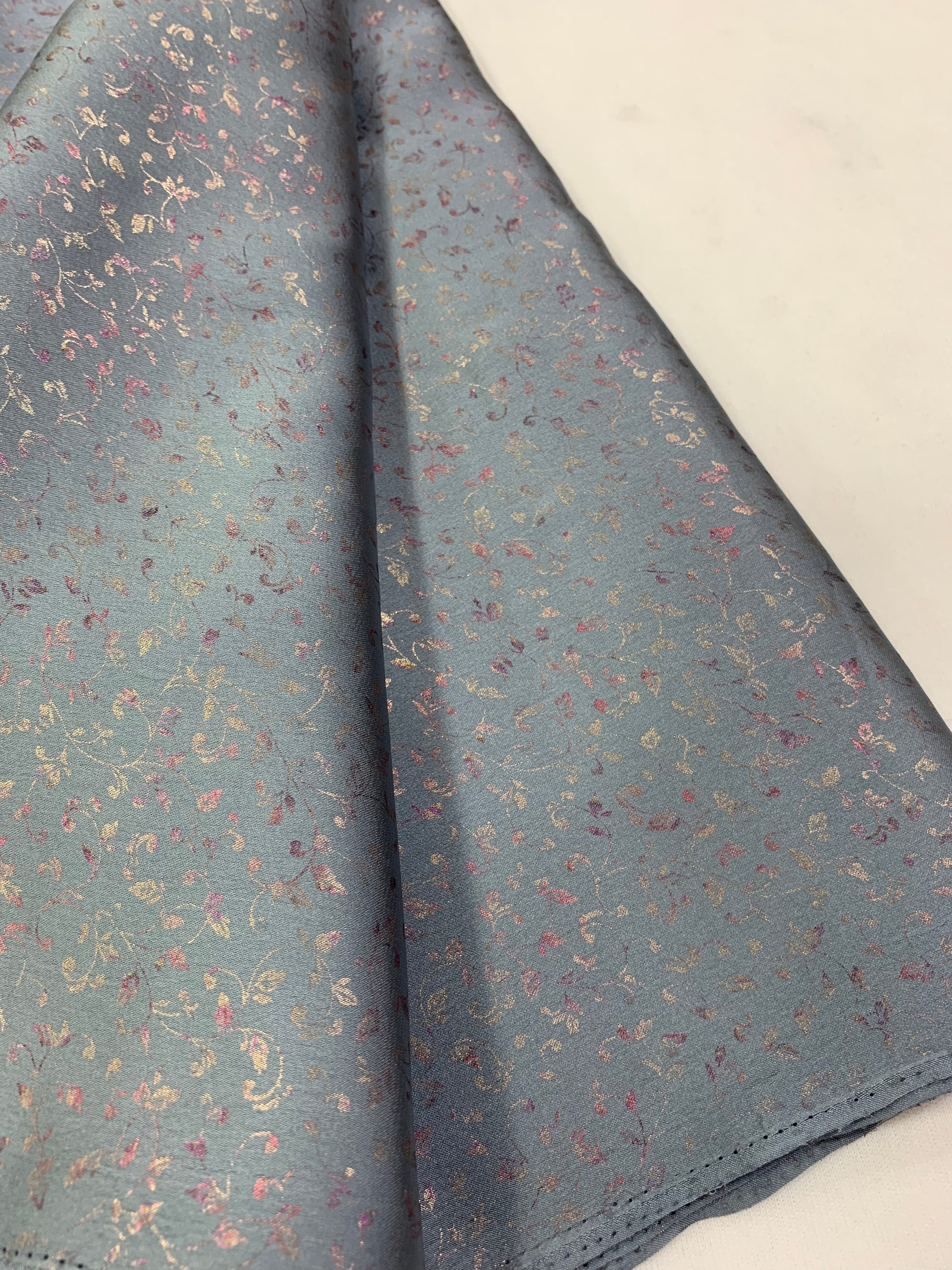 Foil Printed semi silk fabric