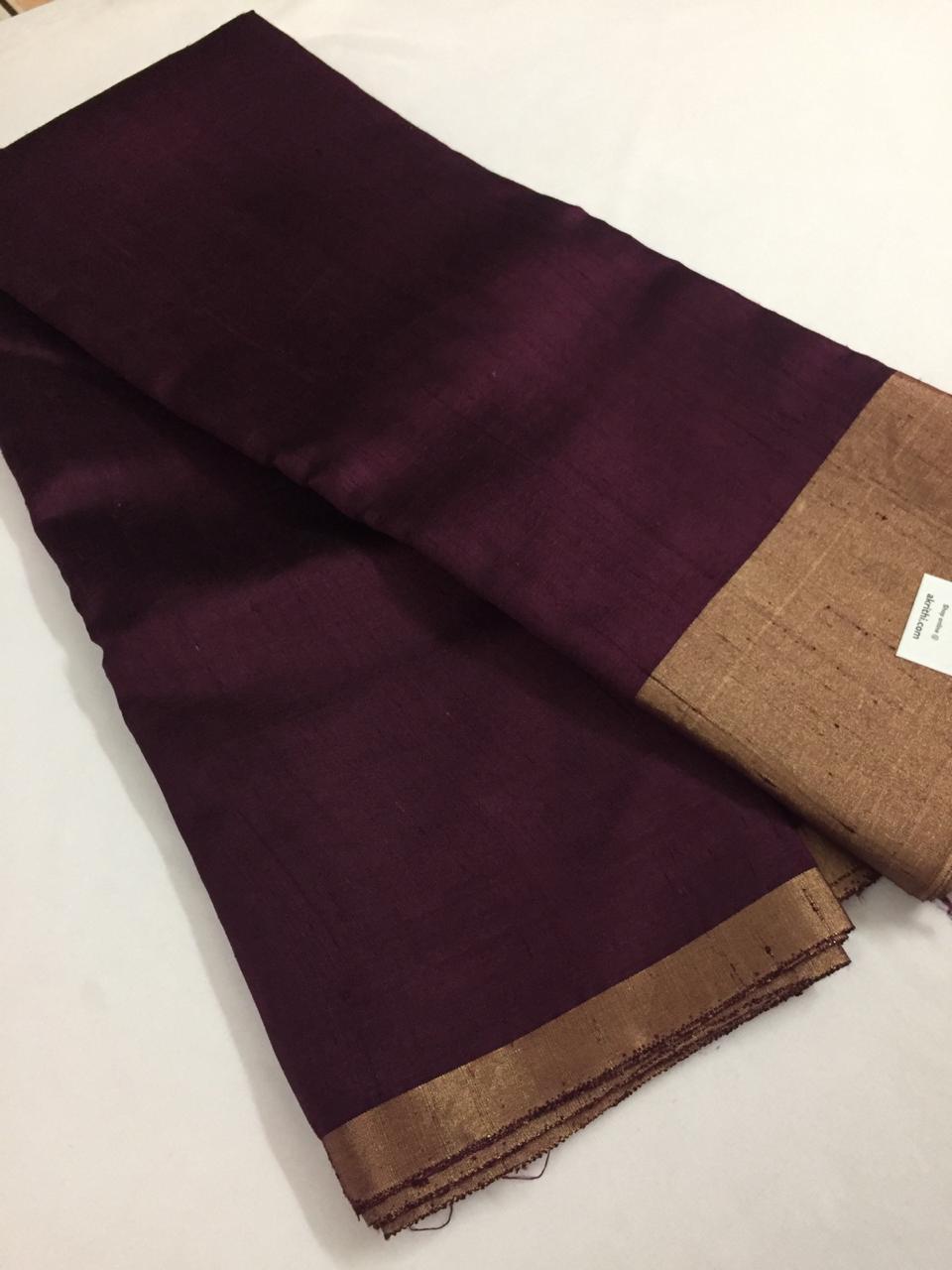 PURE RAW SILK WITH ZARI BORDER FABRIC