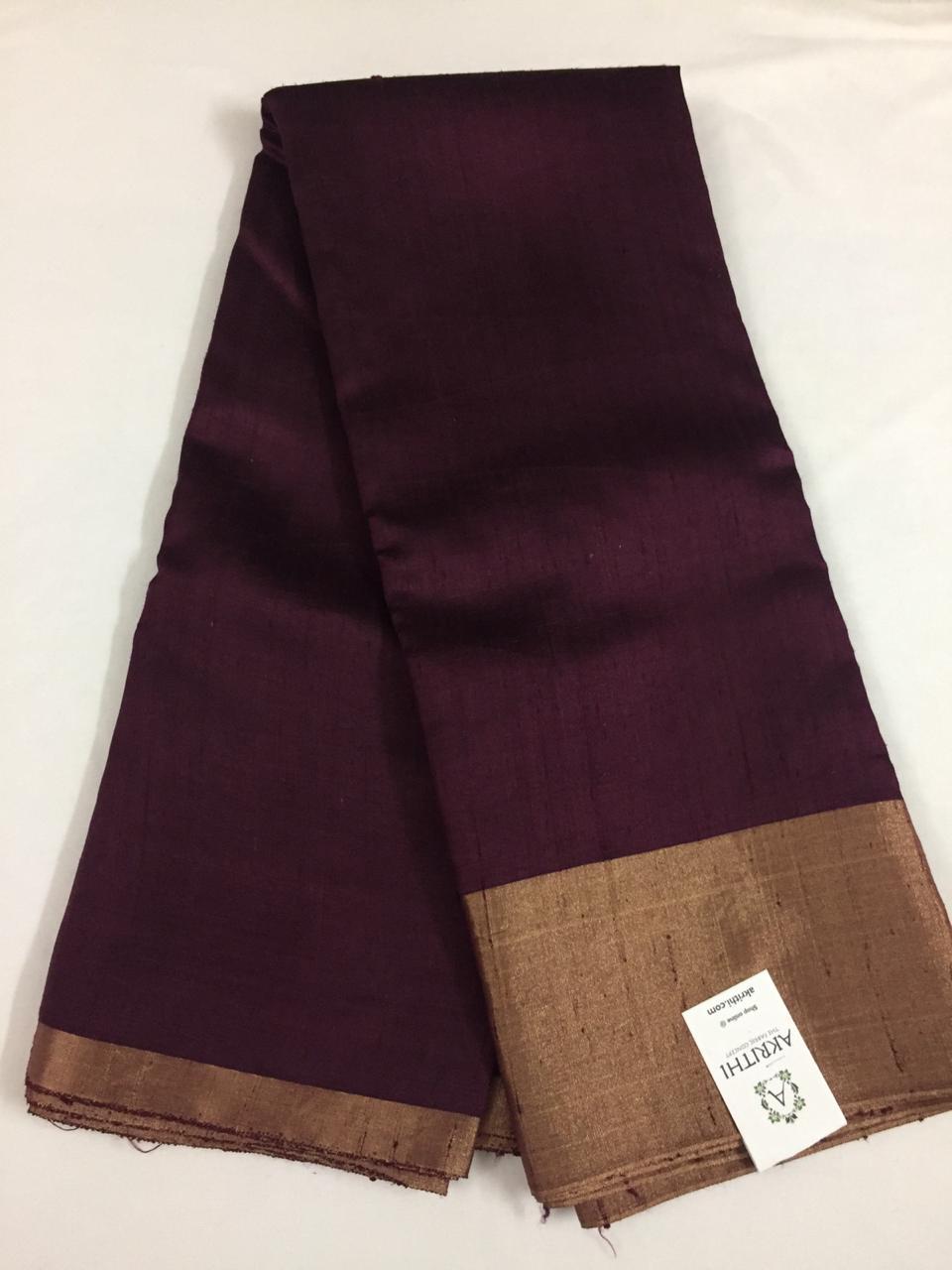 PURE RAW SILK WITH ZARI BORDER FABRIC