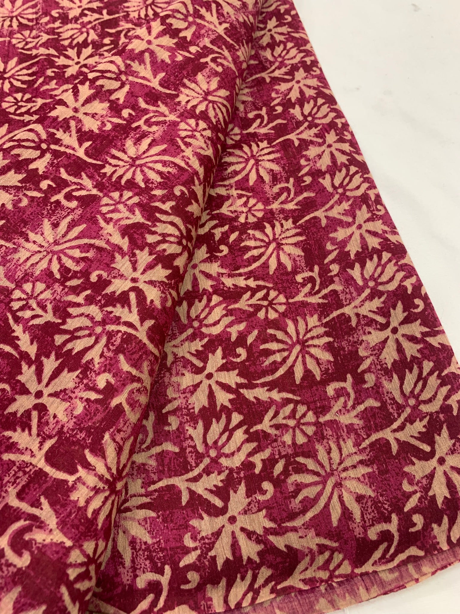Printed handloom pure munga silk fabric