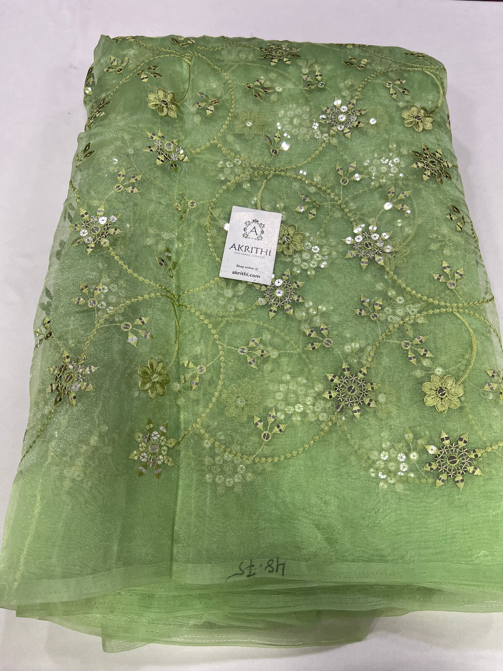 Embroidery on Organza fabric