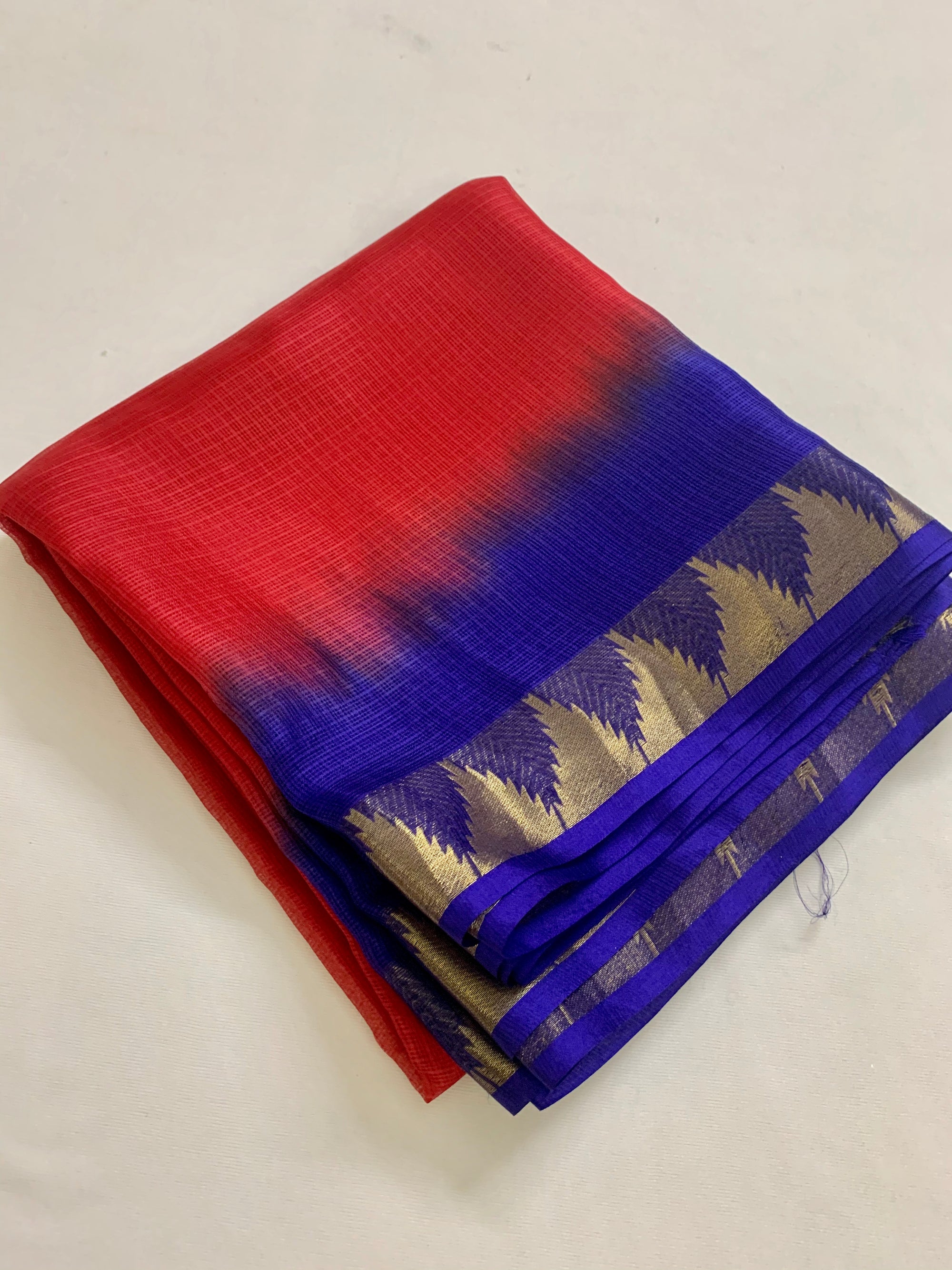 Pure kota silk saree with temple border