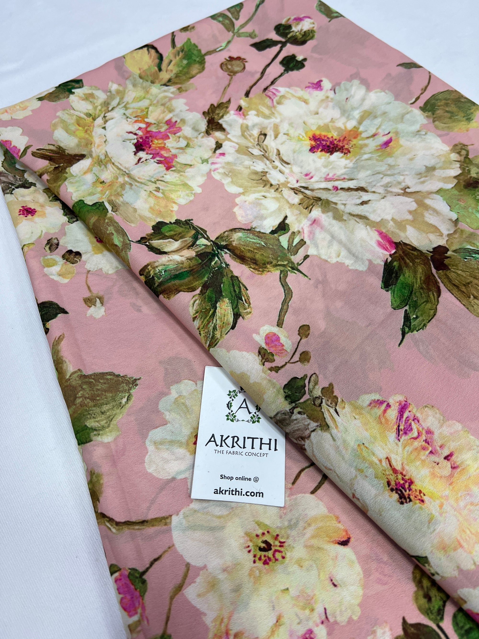 Digital floral printed georgette fabric