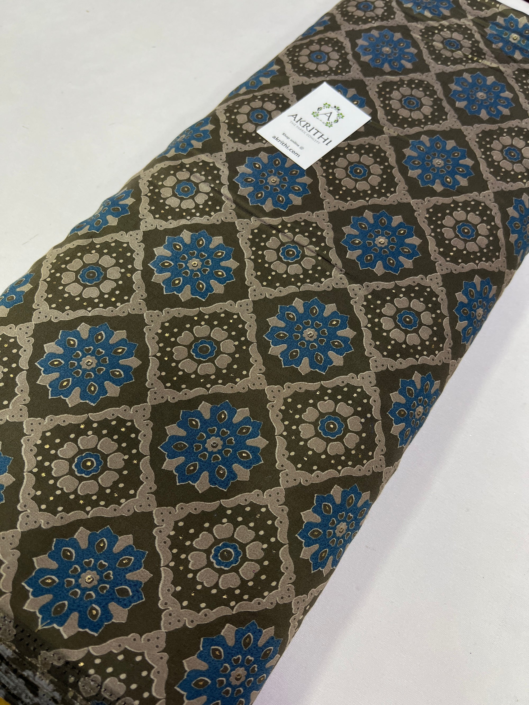 Printed silk fabric