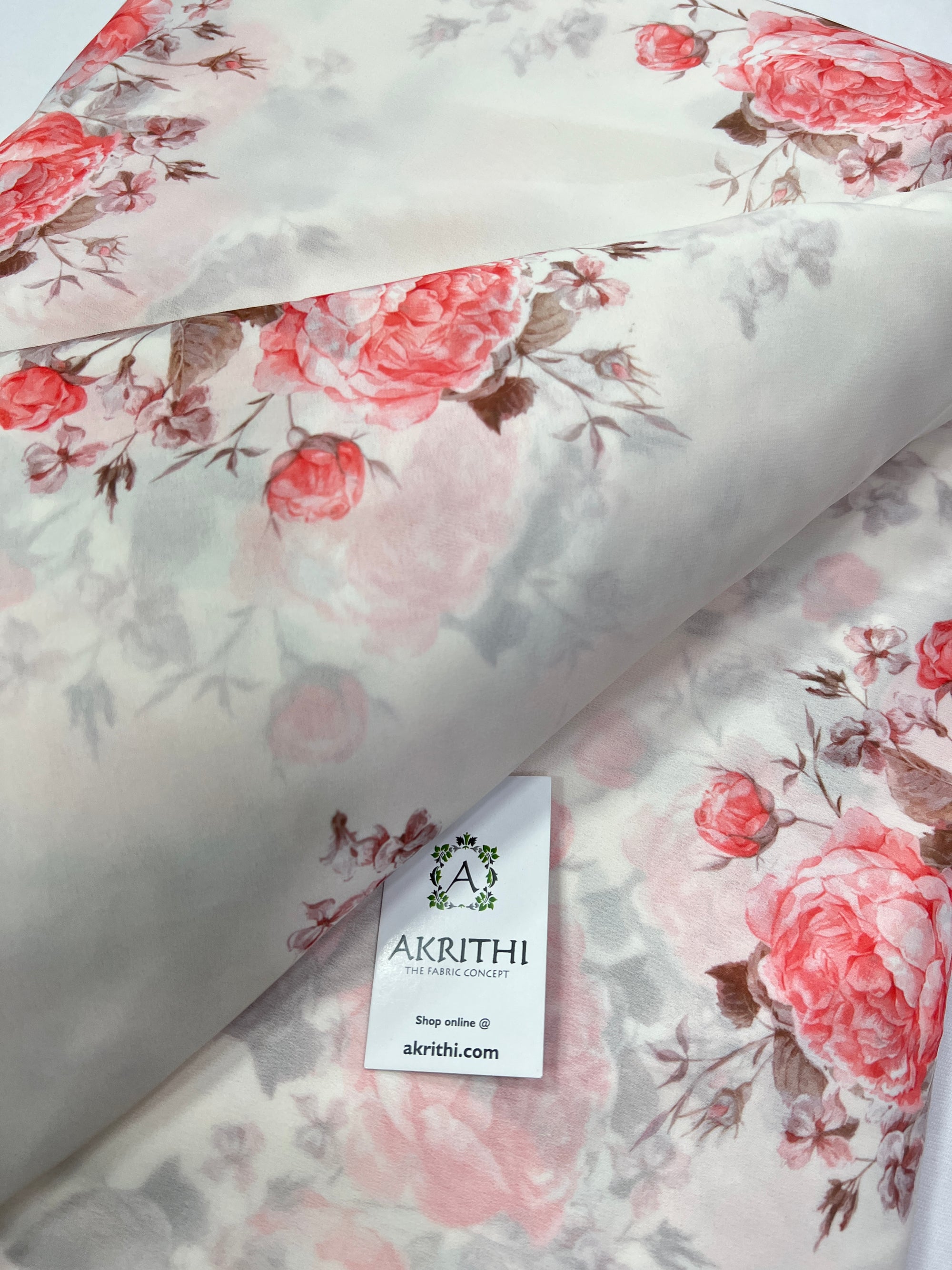 Digital floral printed georgette fabric