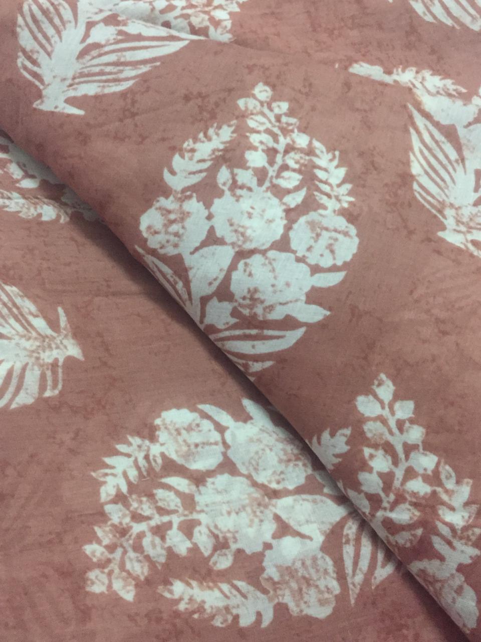 Printed mul cotton fabric