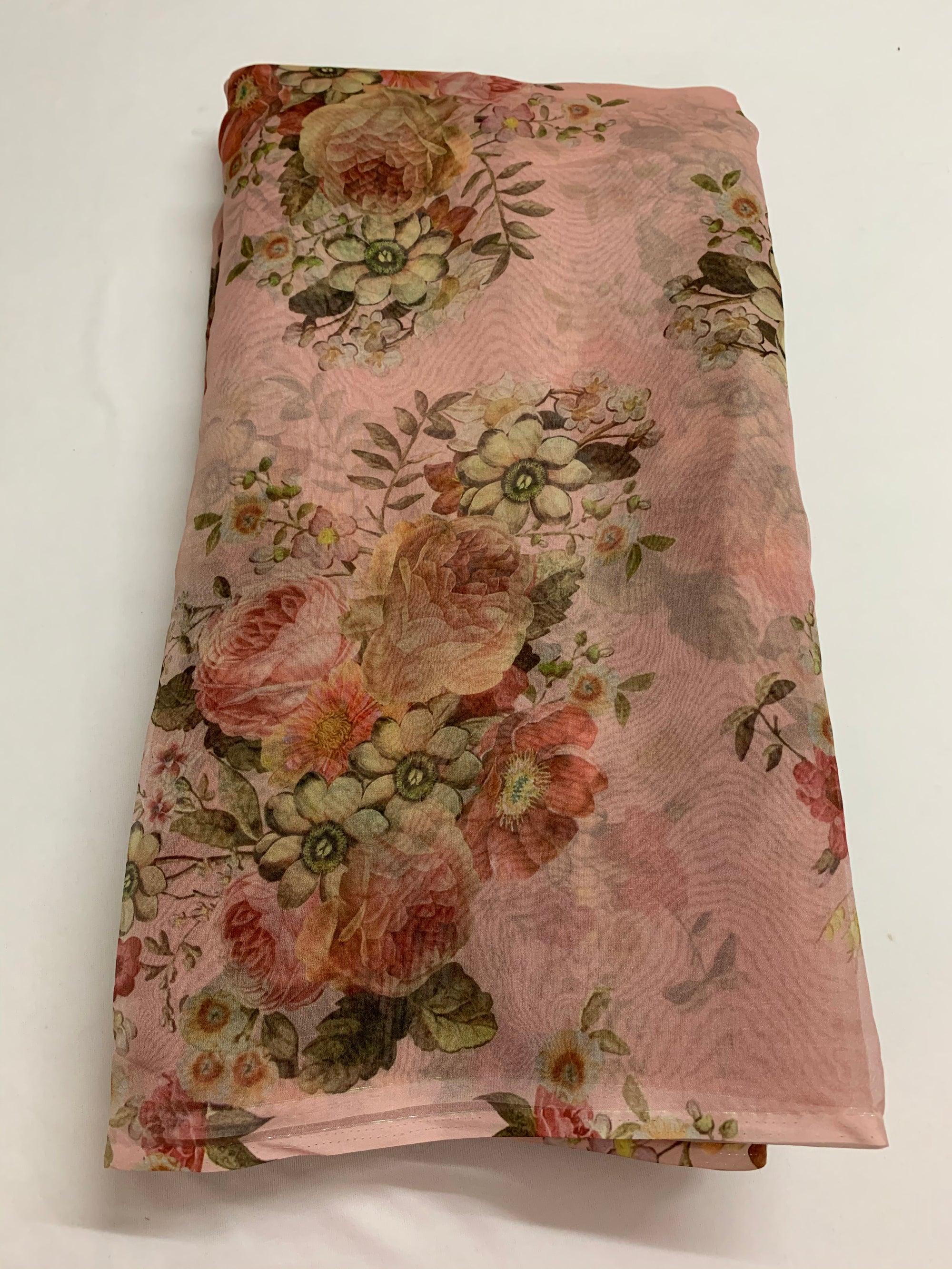 Digital floral Printed organza fabric