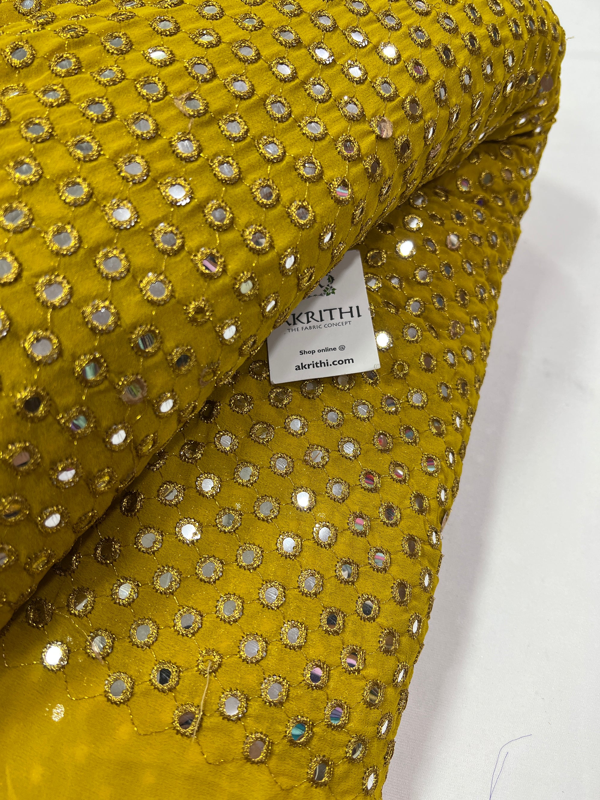 Mirror Embroidery on Georgette fabric
