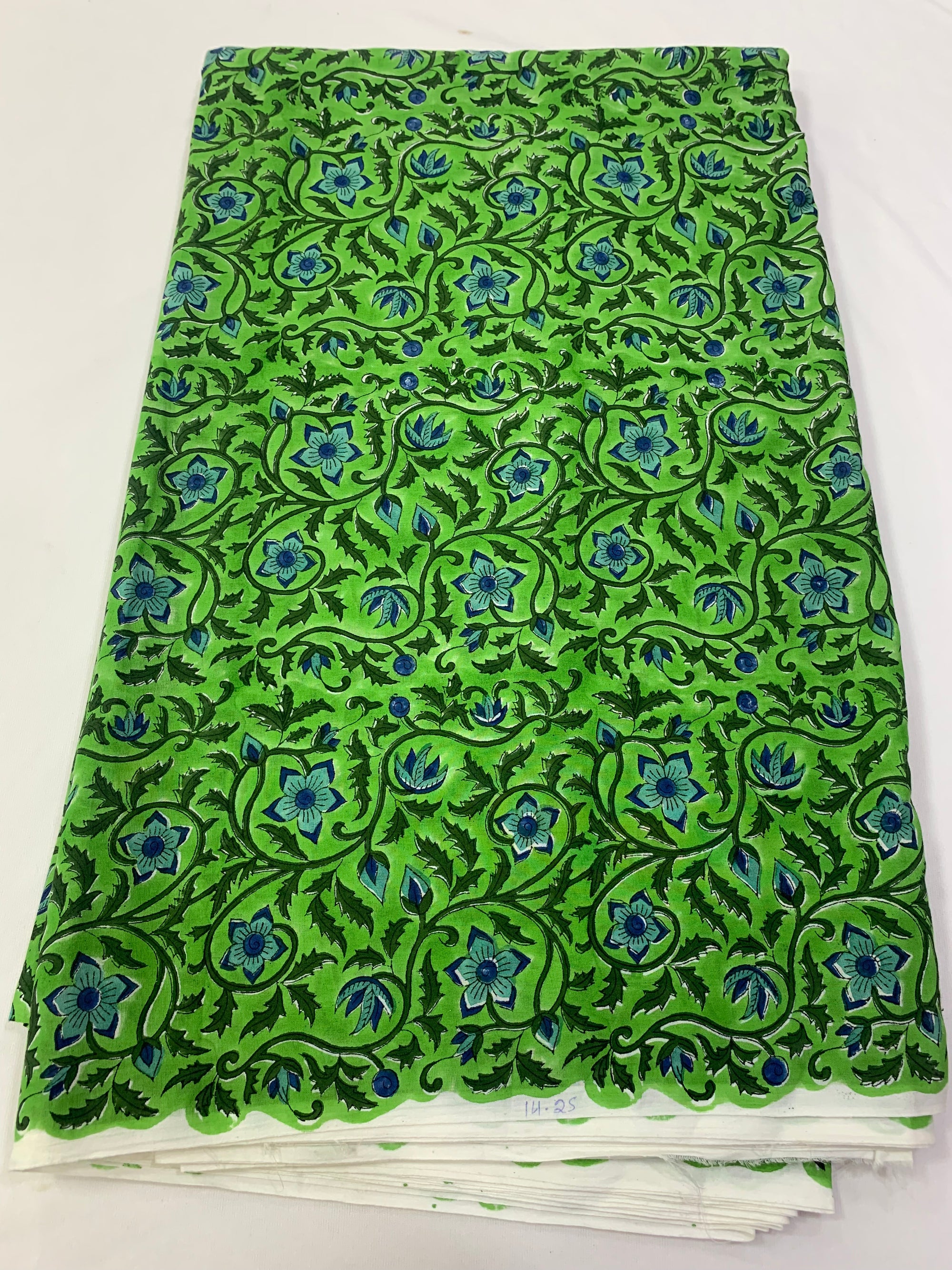 Hand Block Printed pure mul cotton fabric
