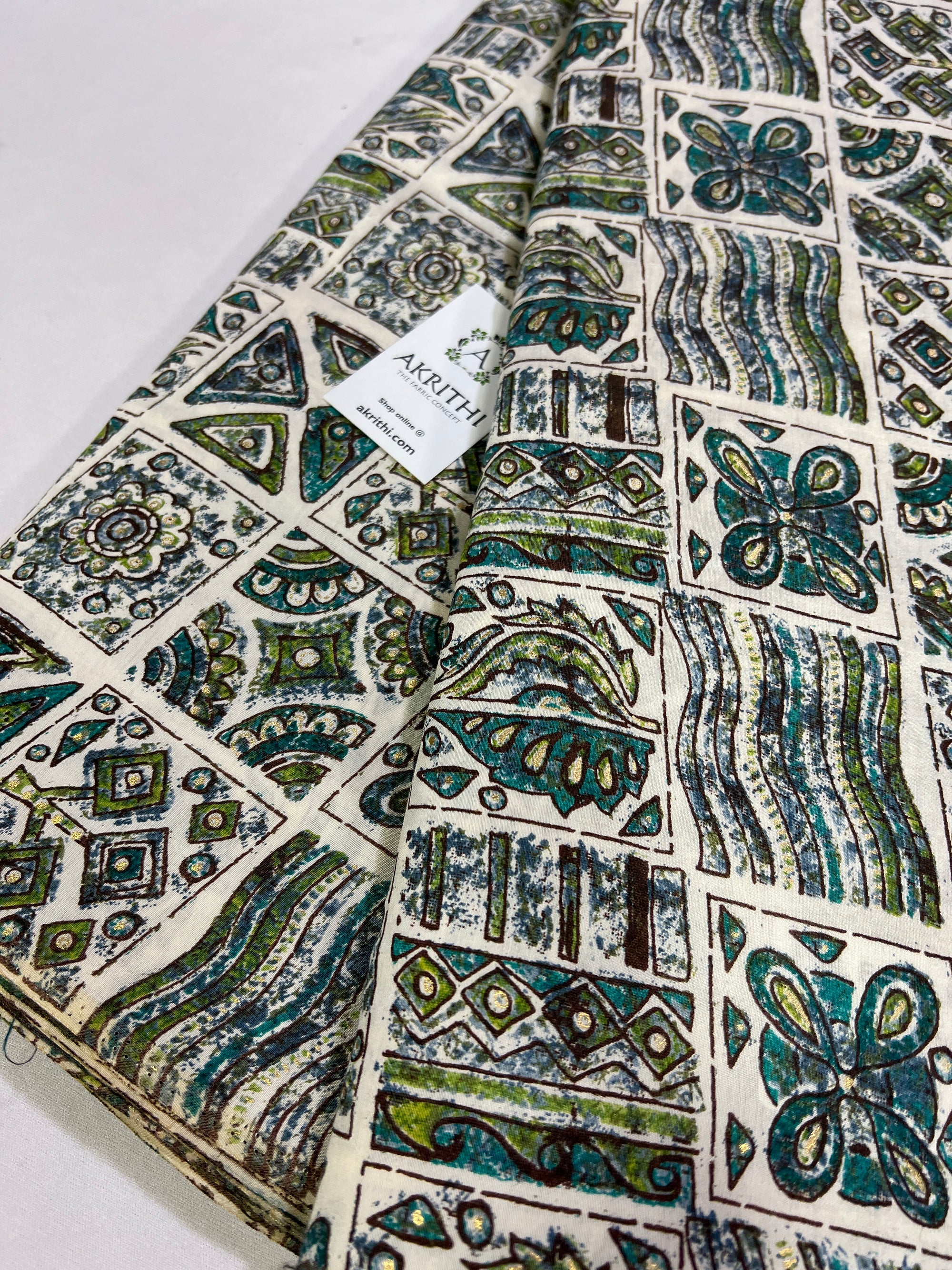 Printed silk fabric