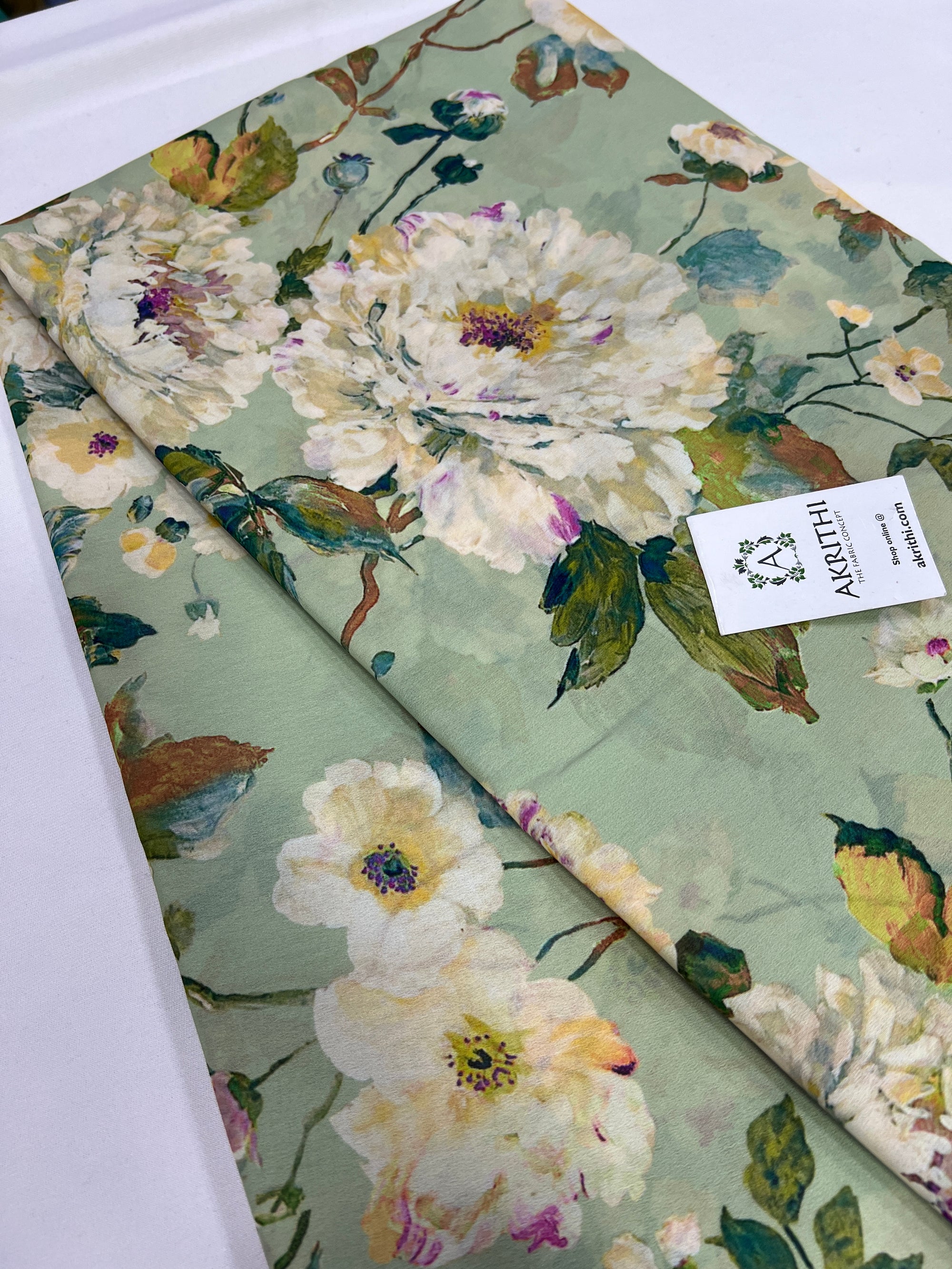 Digital floral printed georgette fabric
