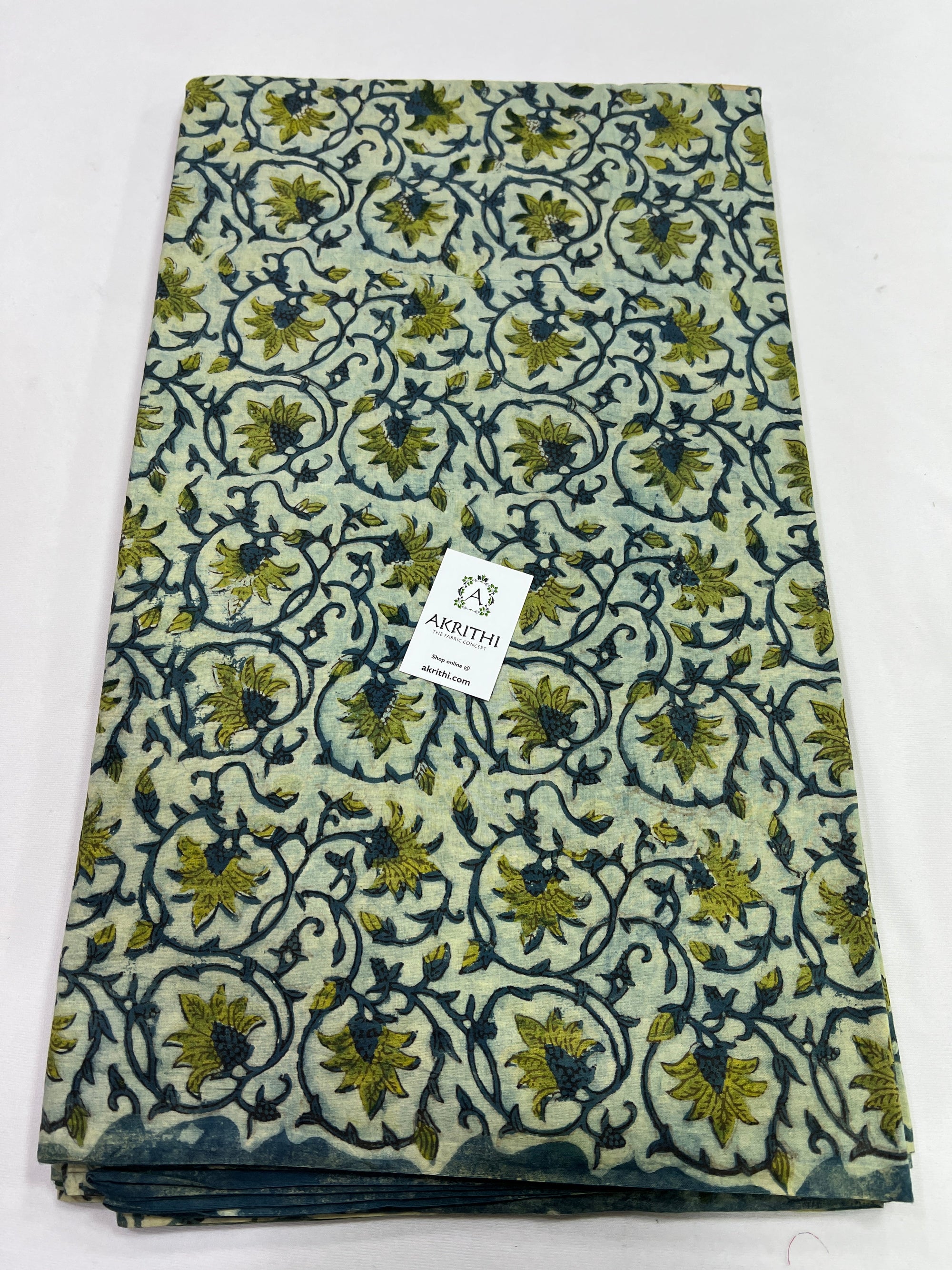 Hand block ajrakh printed pure cotton 85 CMS CUT