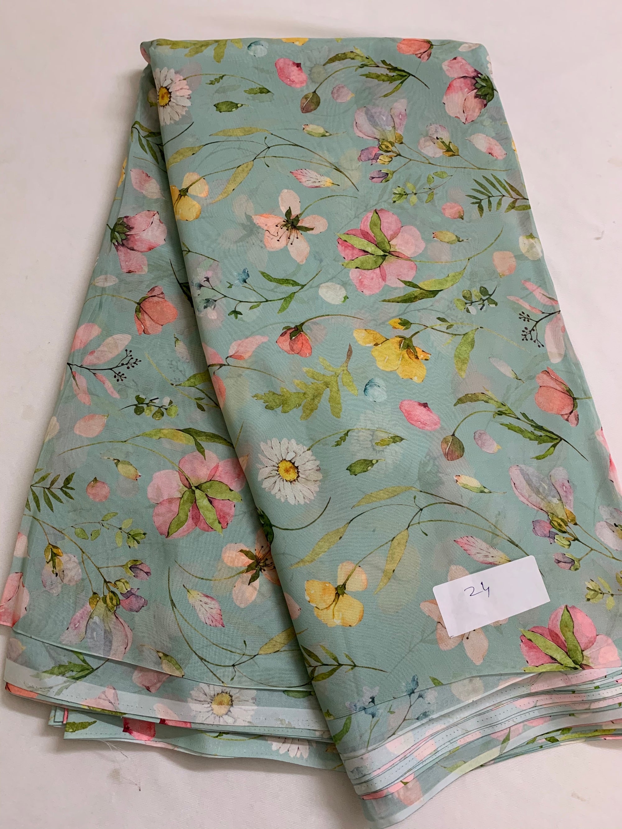 Digital floral Printed organza fabric