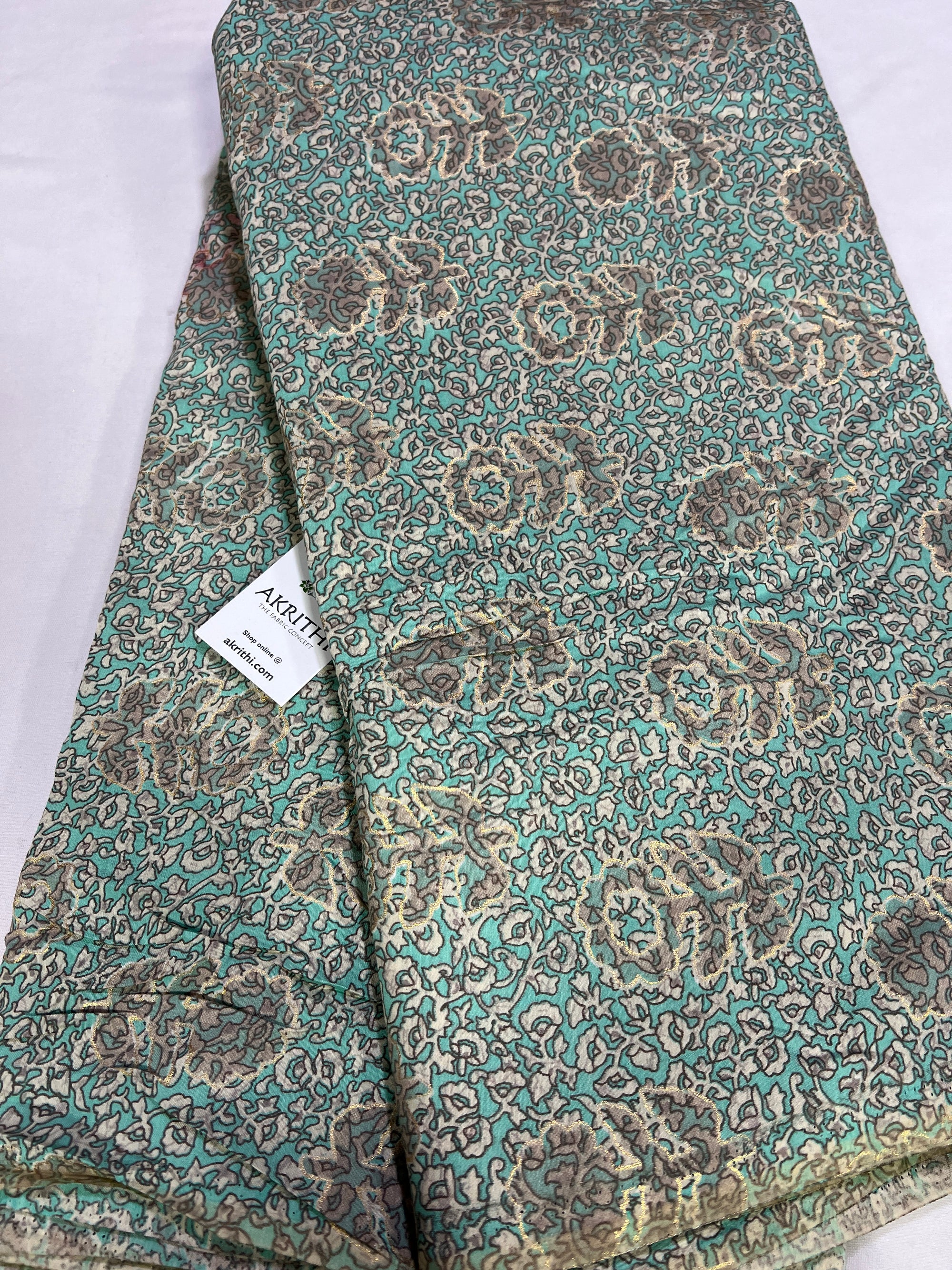 Printed silk fabric