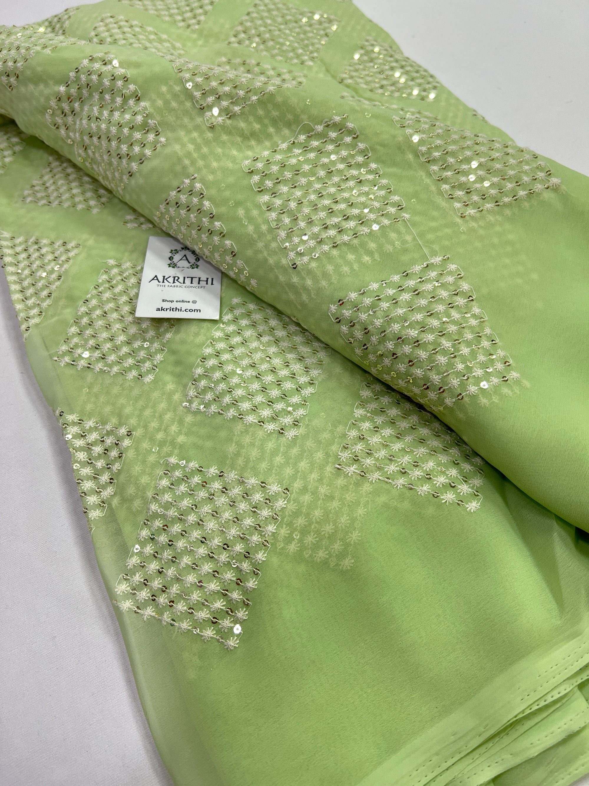 Embroidery on georgette fabric