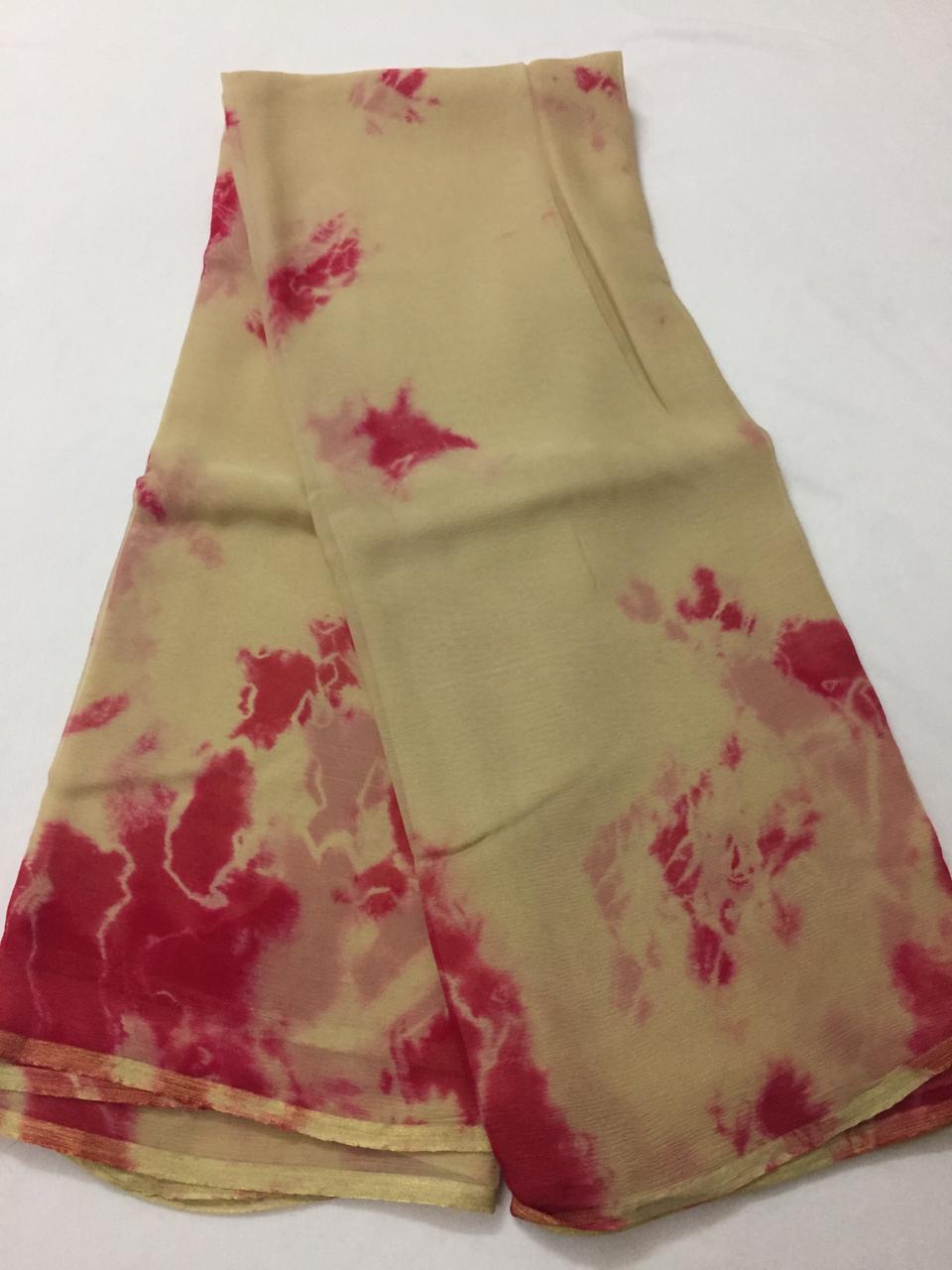 PURE CHIFFON SHIBORI TIE AND DYE SAREE