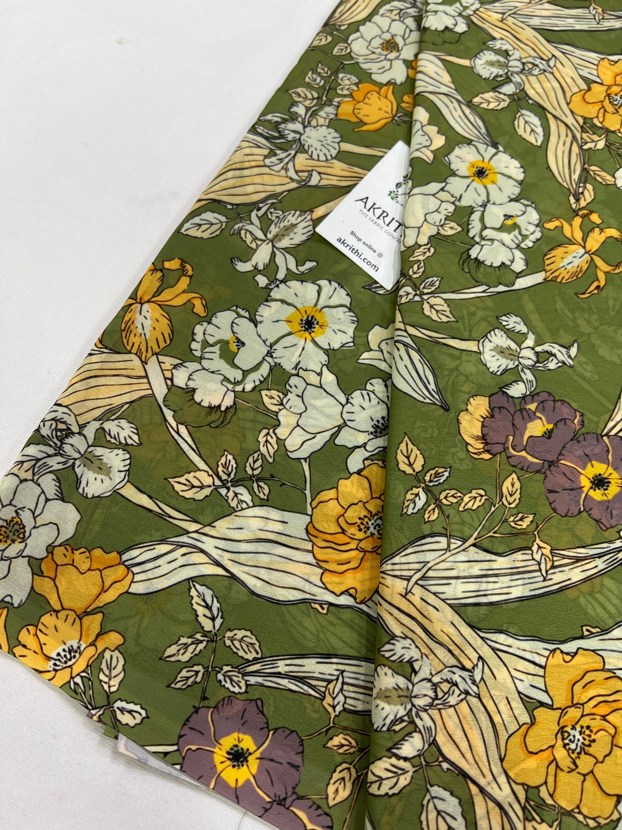 Digital floral printed georgette fabric
