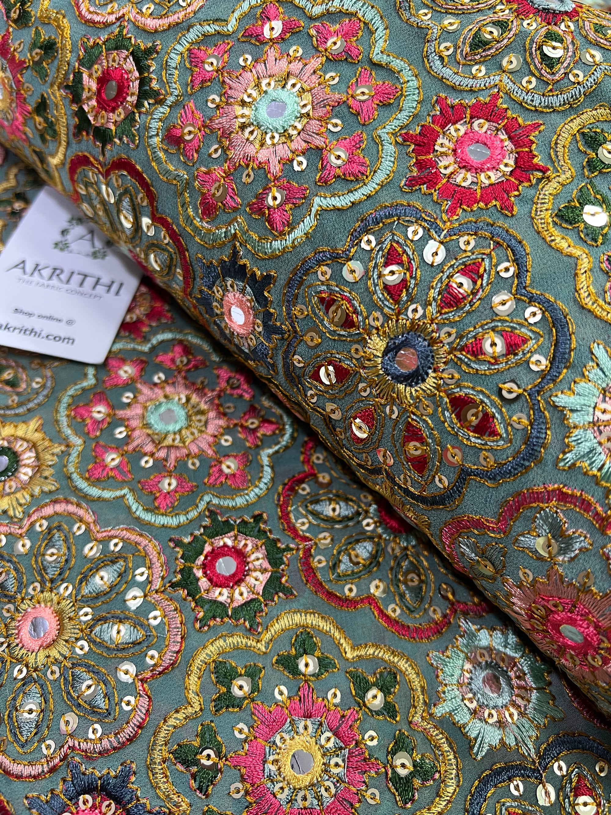Embroidery on georgette fabric