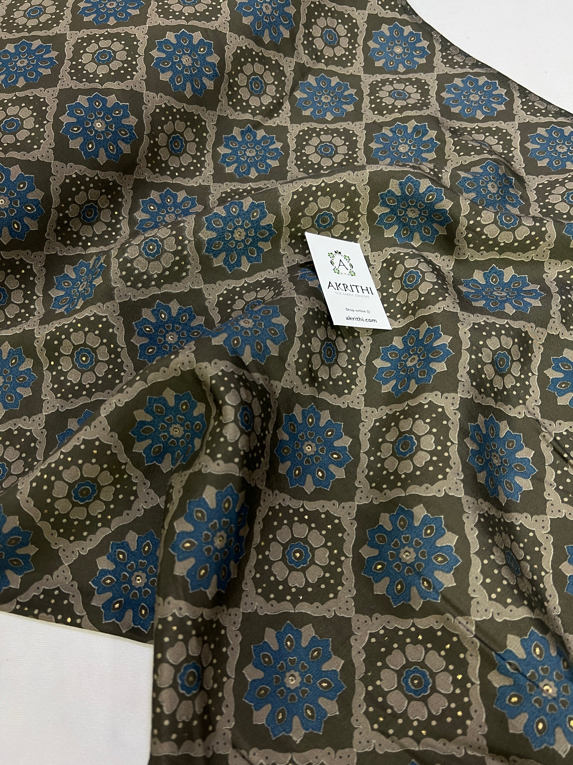 Printed silk fabric