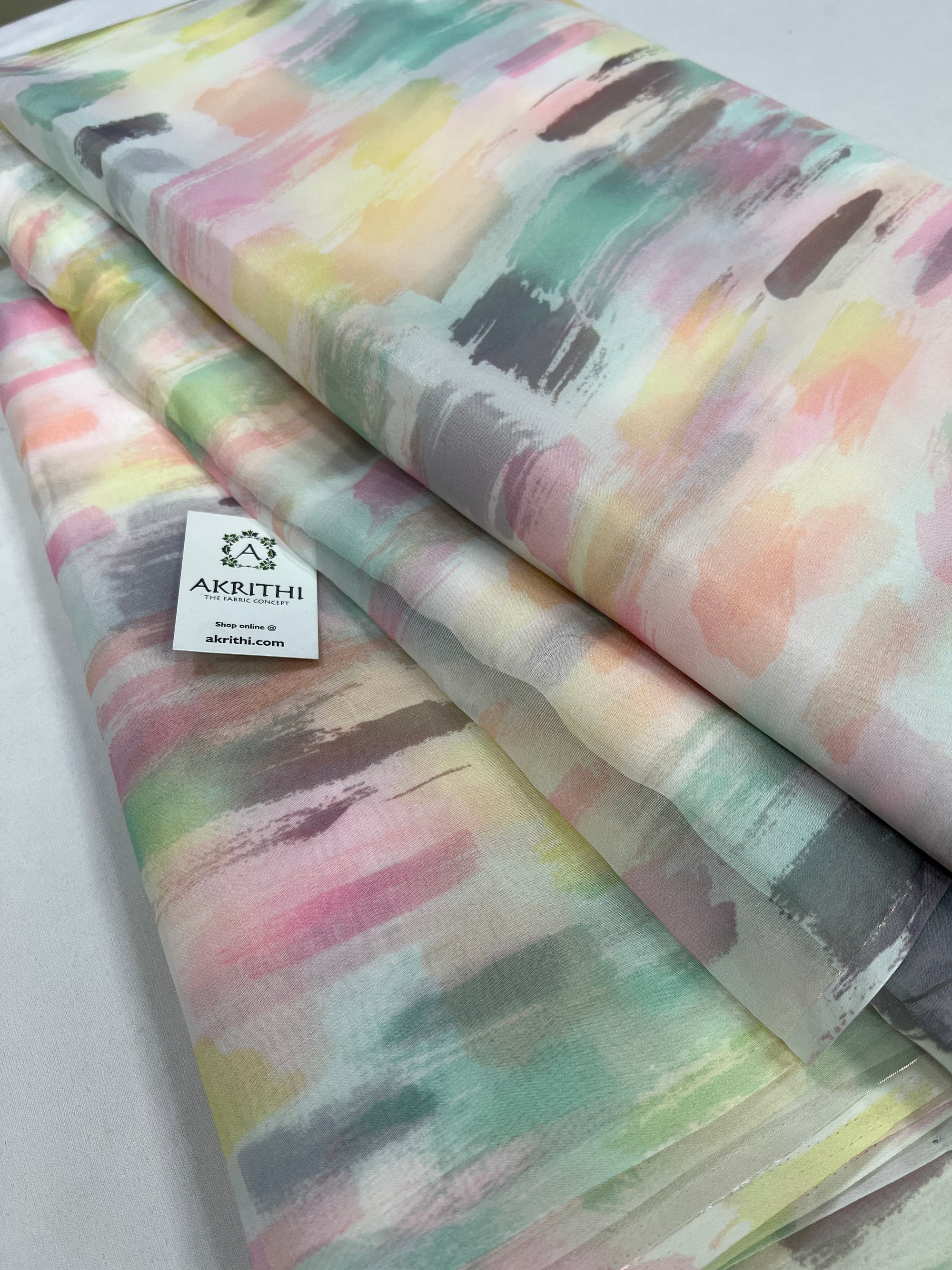 Digital floral Printed organza fabric