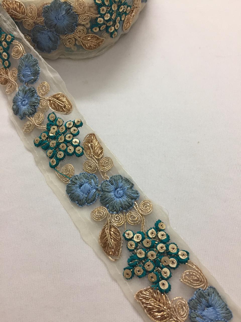 Embroidered lace 9 metres roll