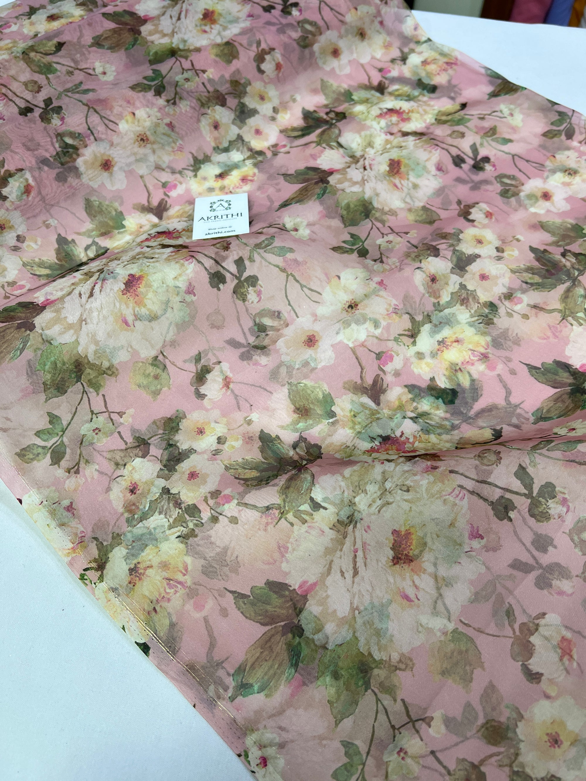 Digital floral Printed organza fabric