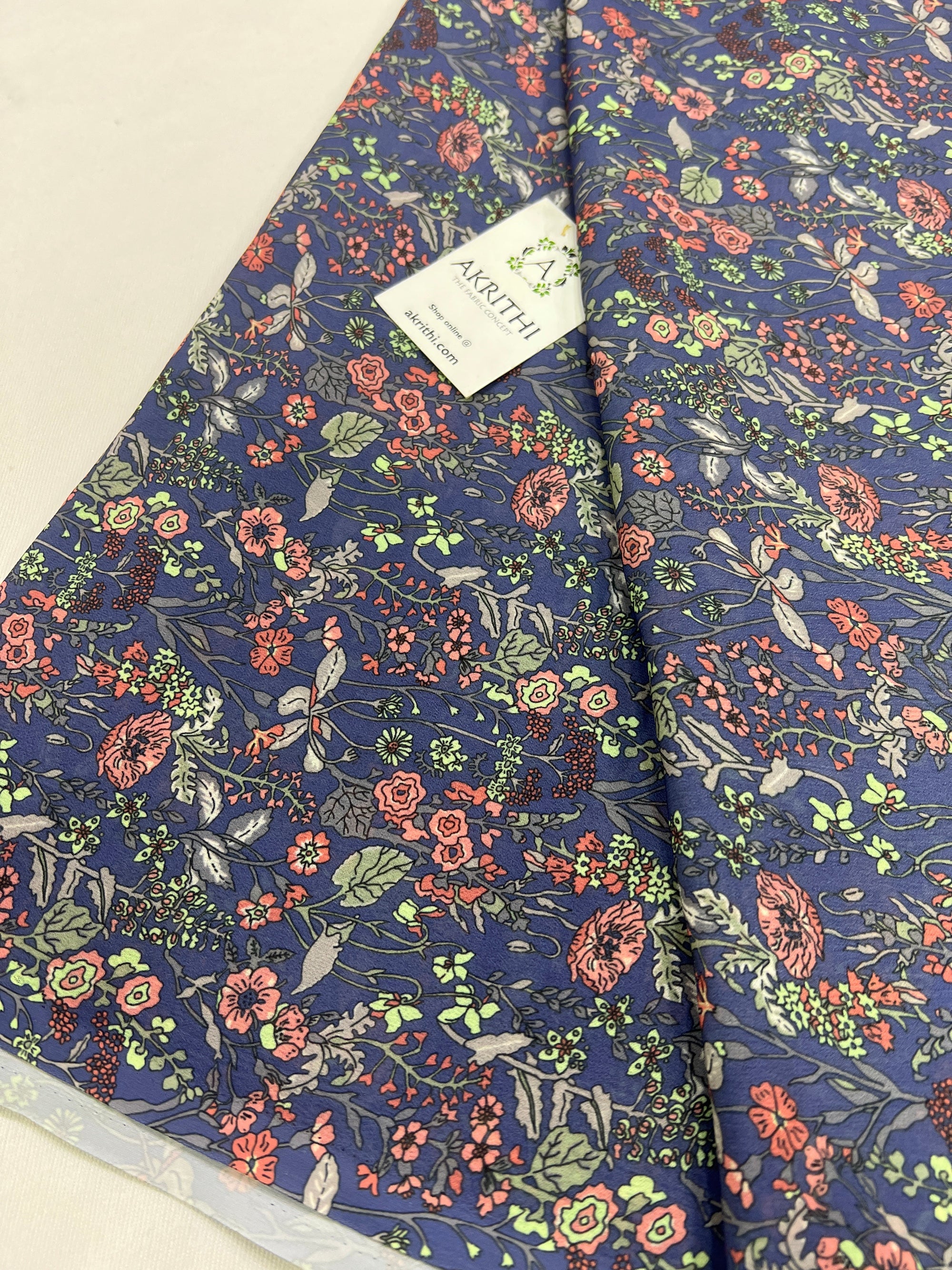 Digital floral printed georgette fabric
