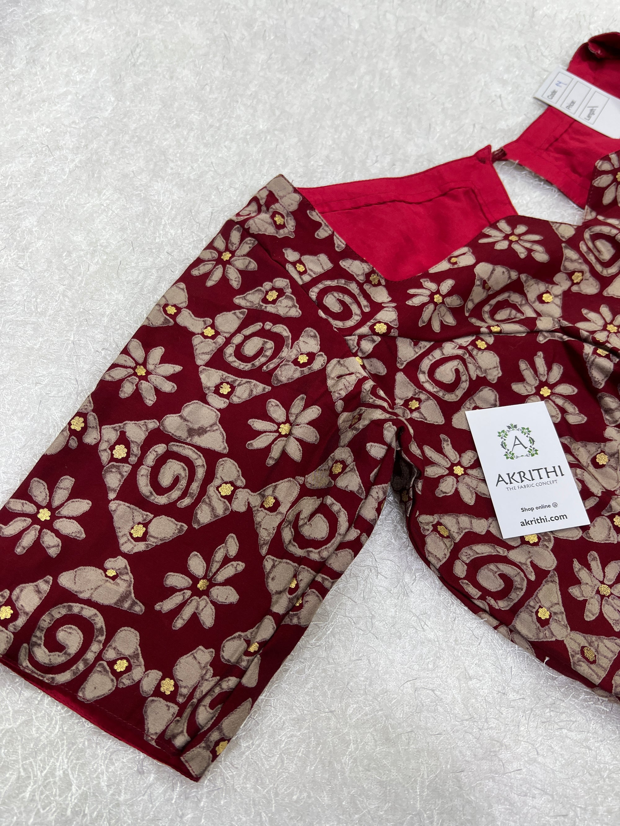 Printed eri silk blouse
