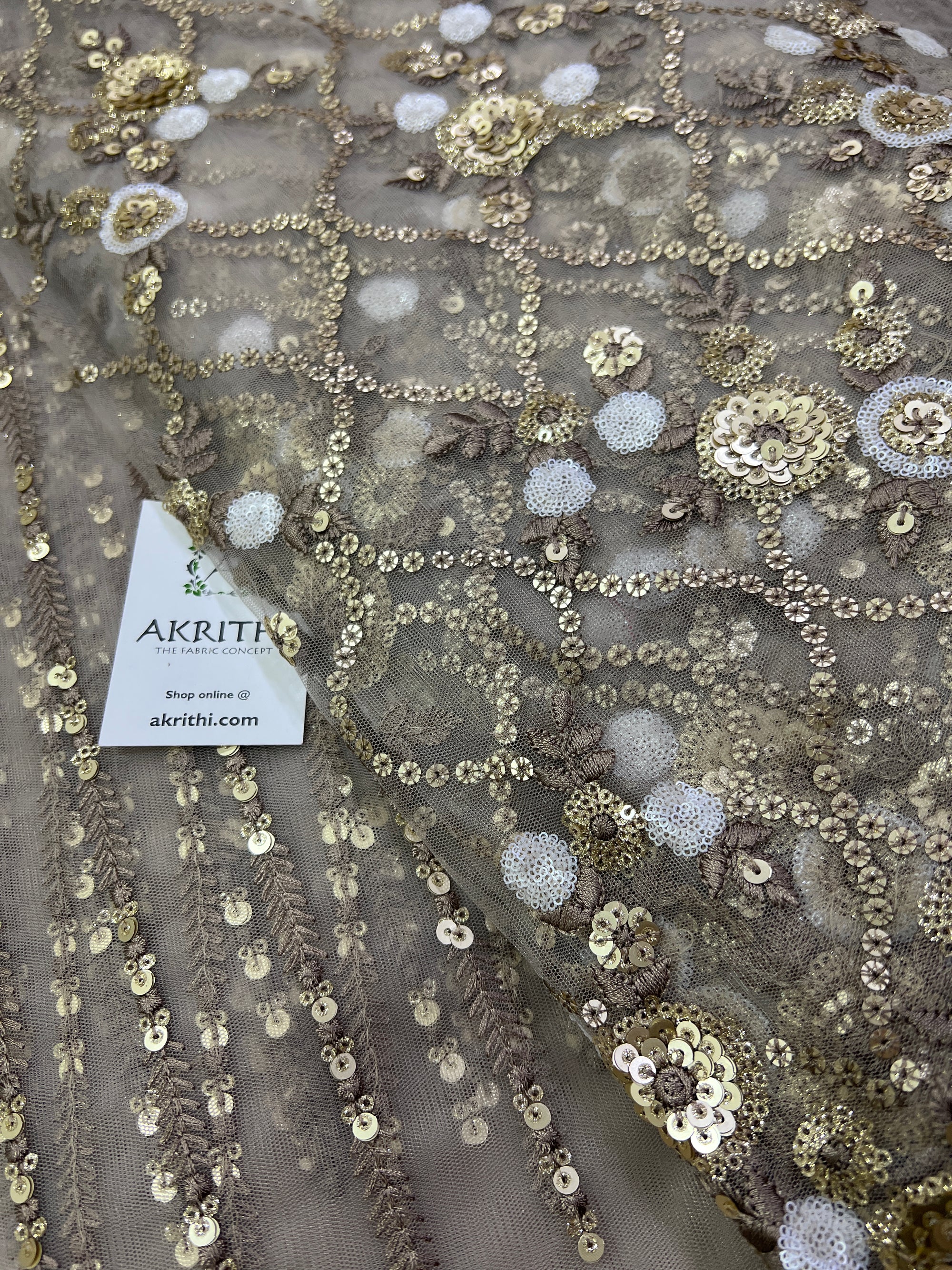 Embroidery on net fabric