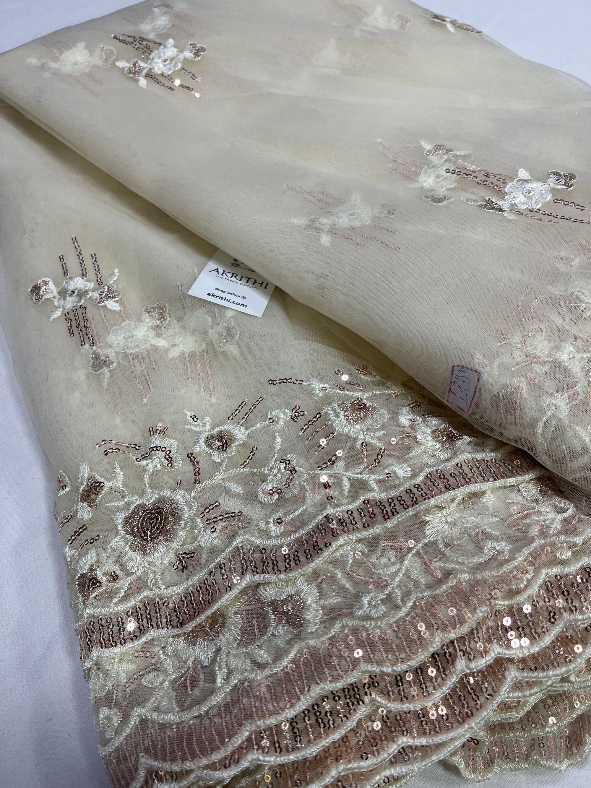 Embroidery on net fabric