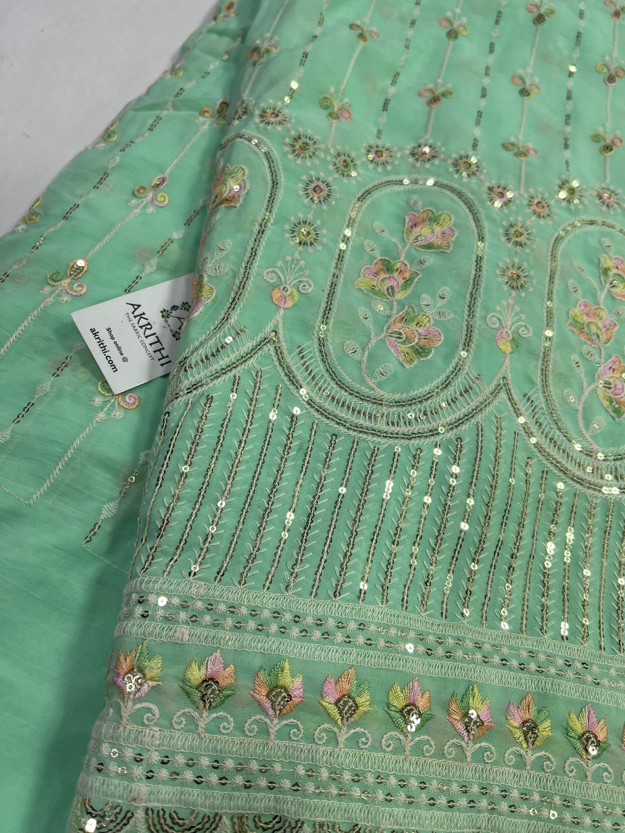 Embroidery on georgette fabric