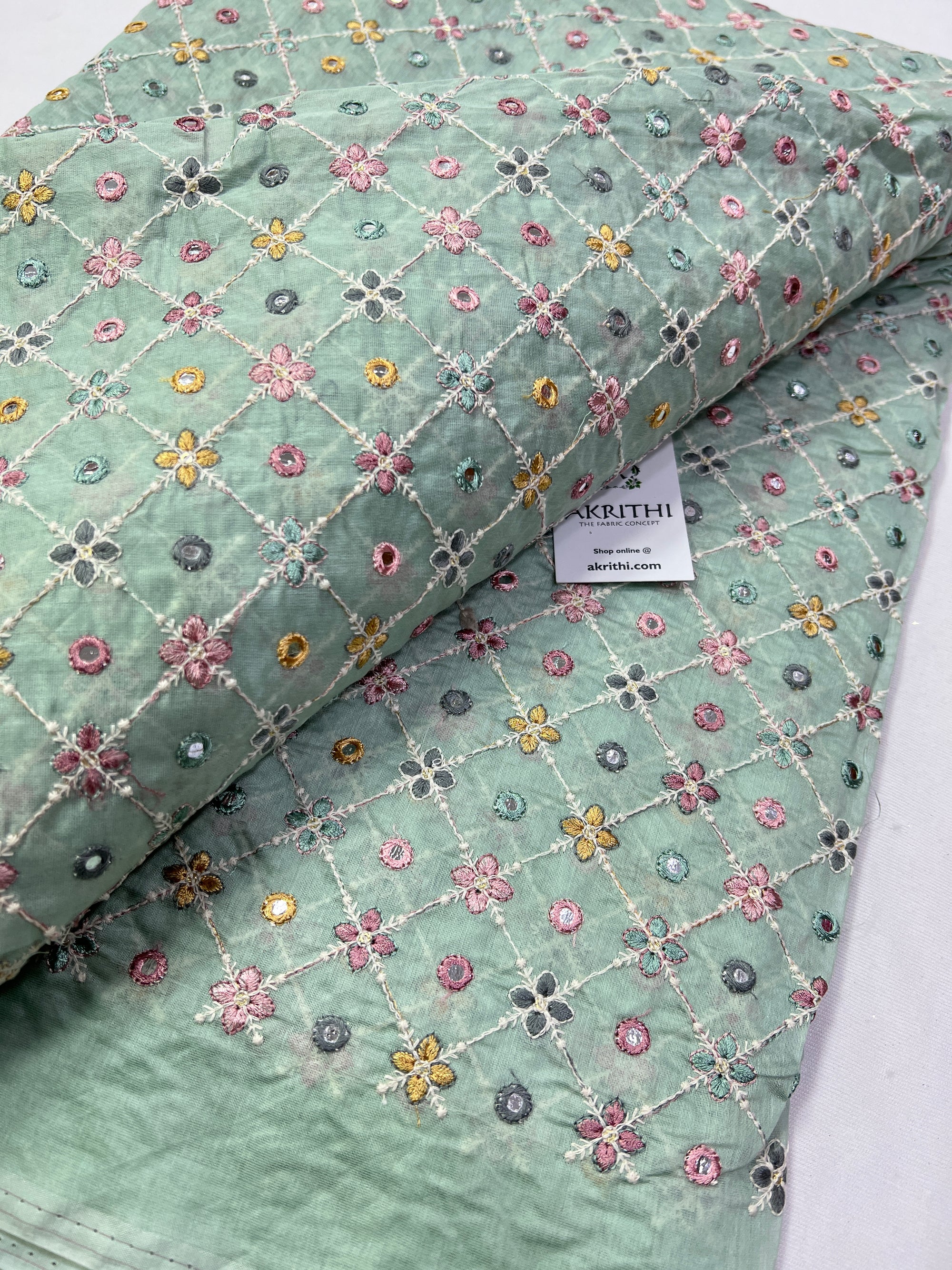 Embroidery on chanderi fabric