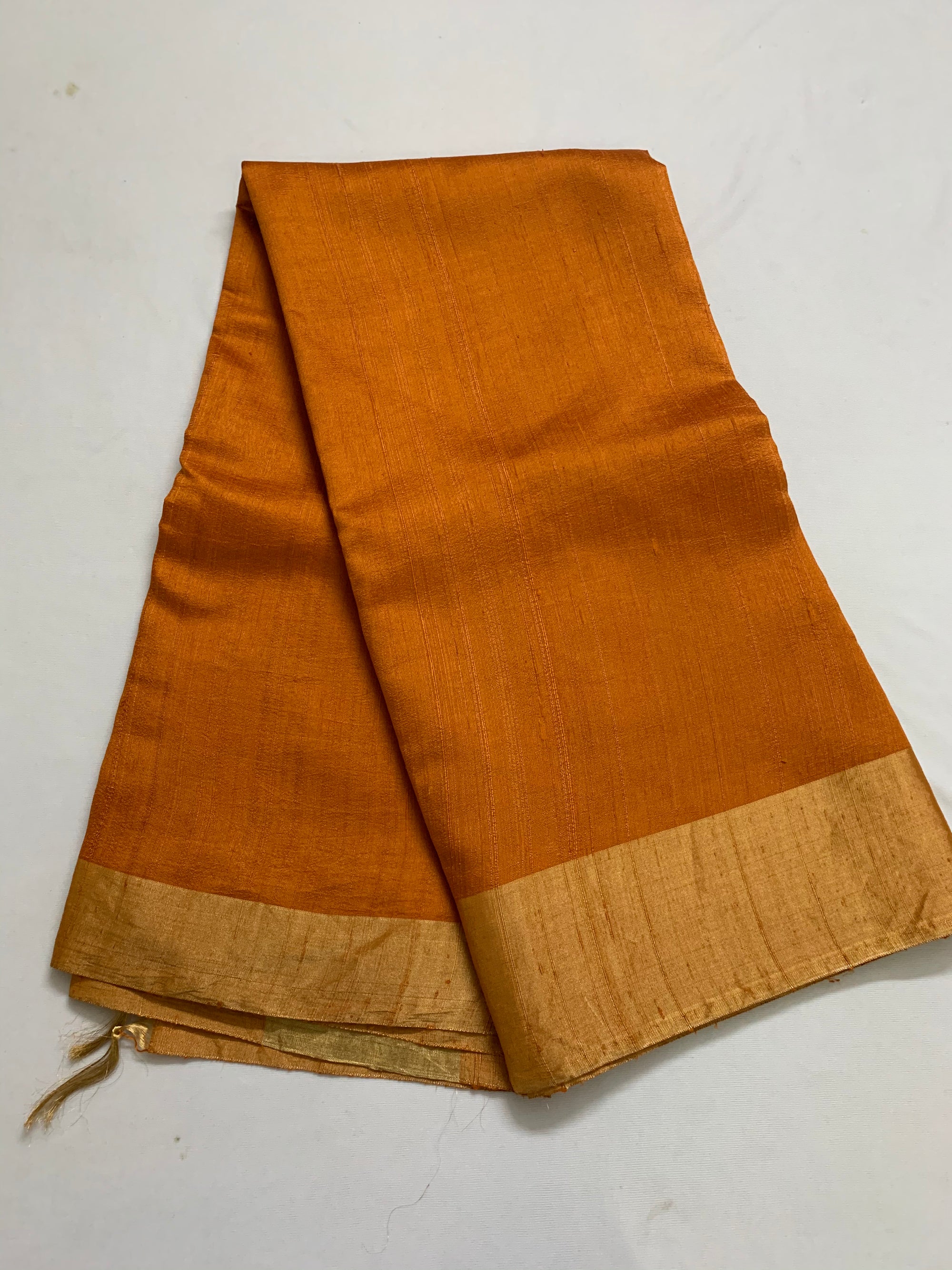 Pure raw silk saree with zari border
