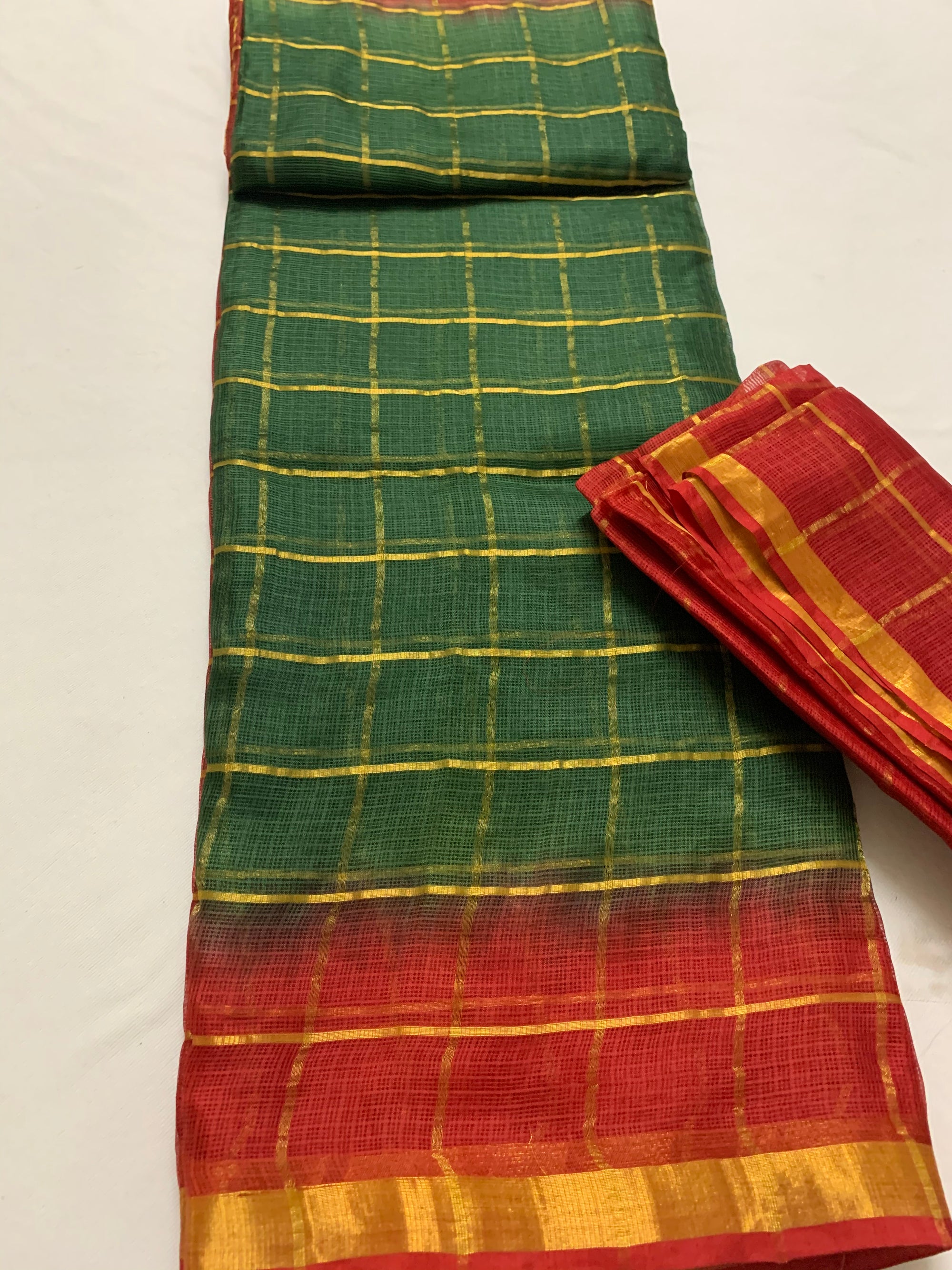 Pure kota silk saree with zari checks