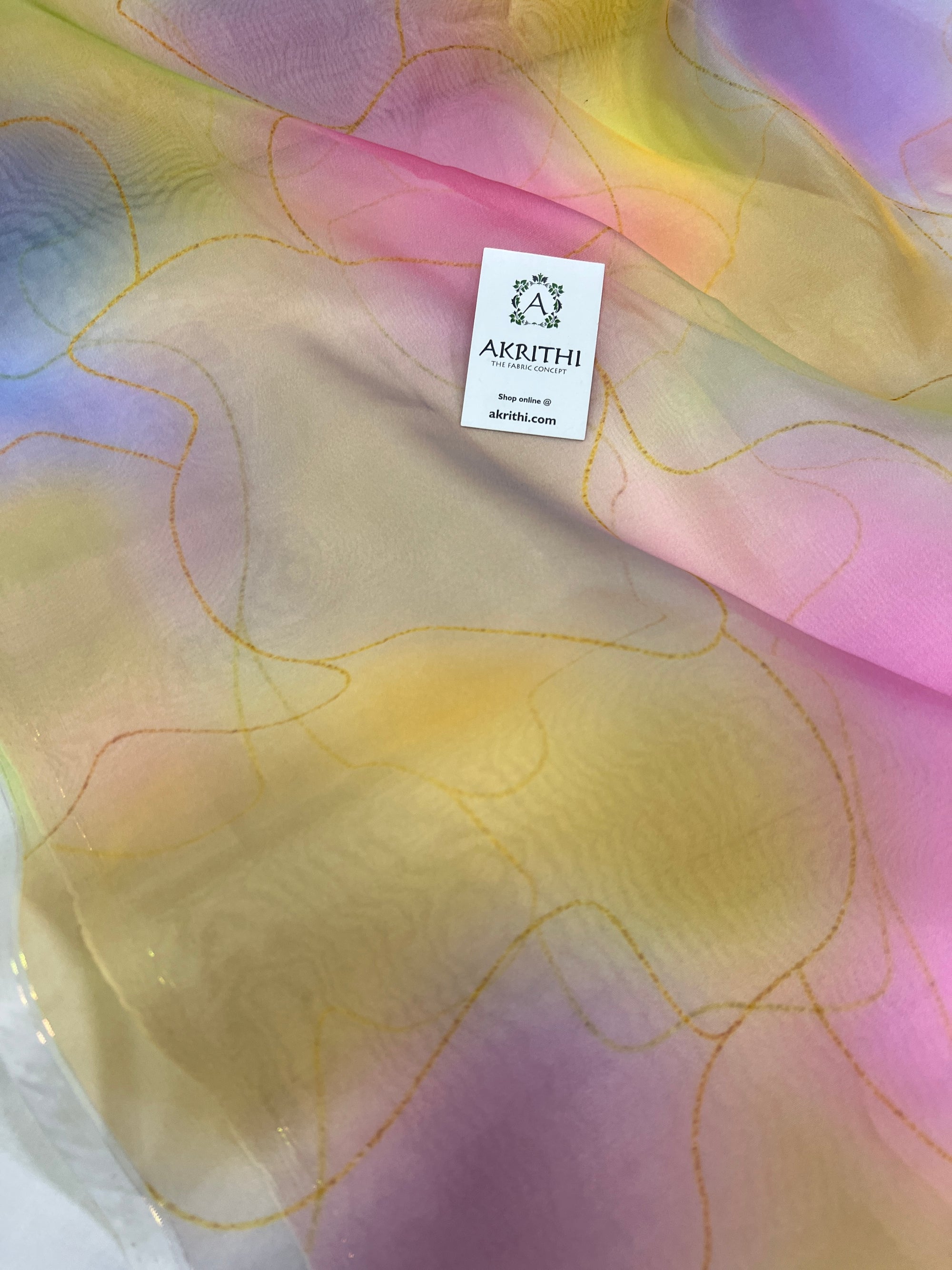 Digital floral Printed organza fabric