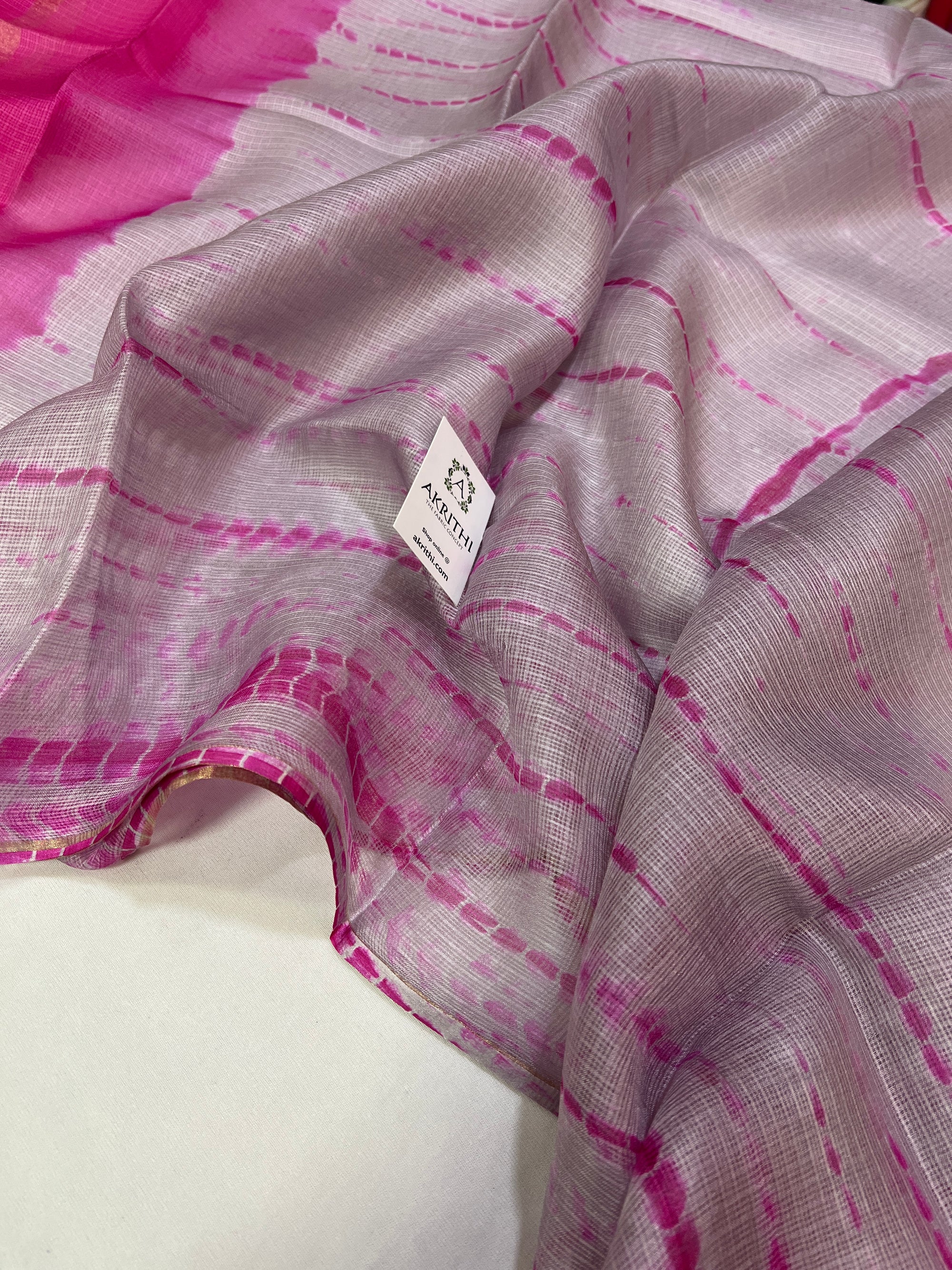 Tie and dye pure kota silk saree