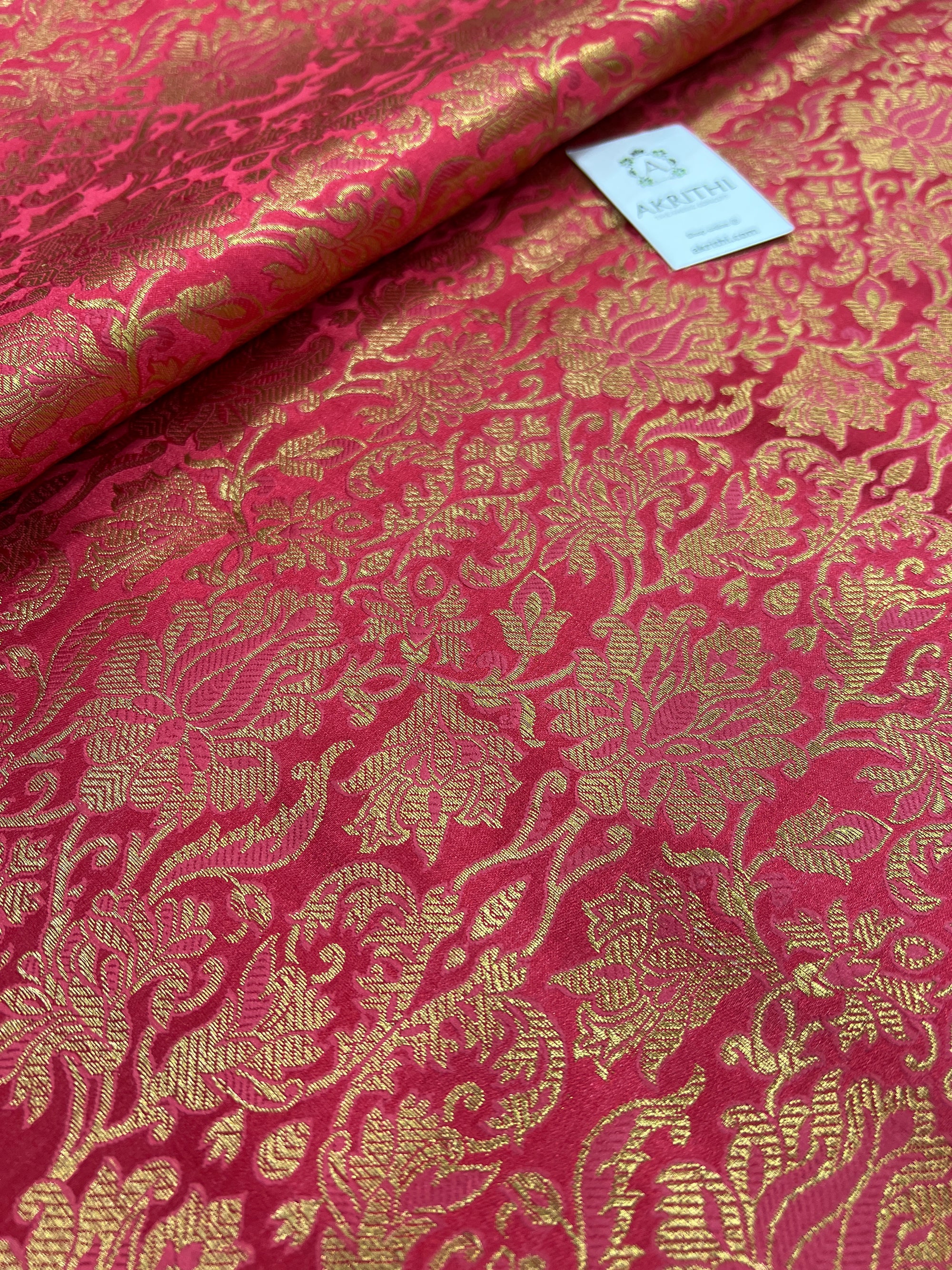 Banarasi brocade fabric pink
