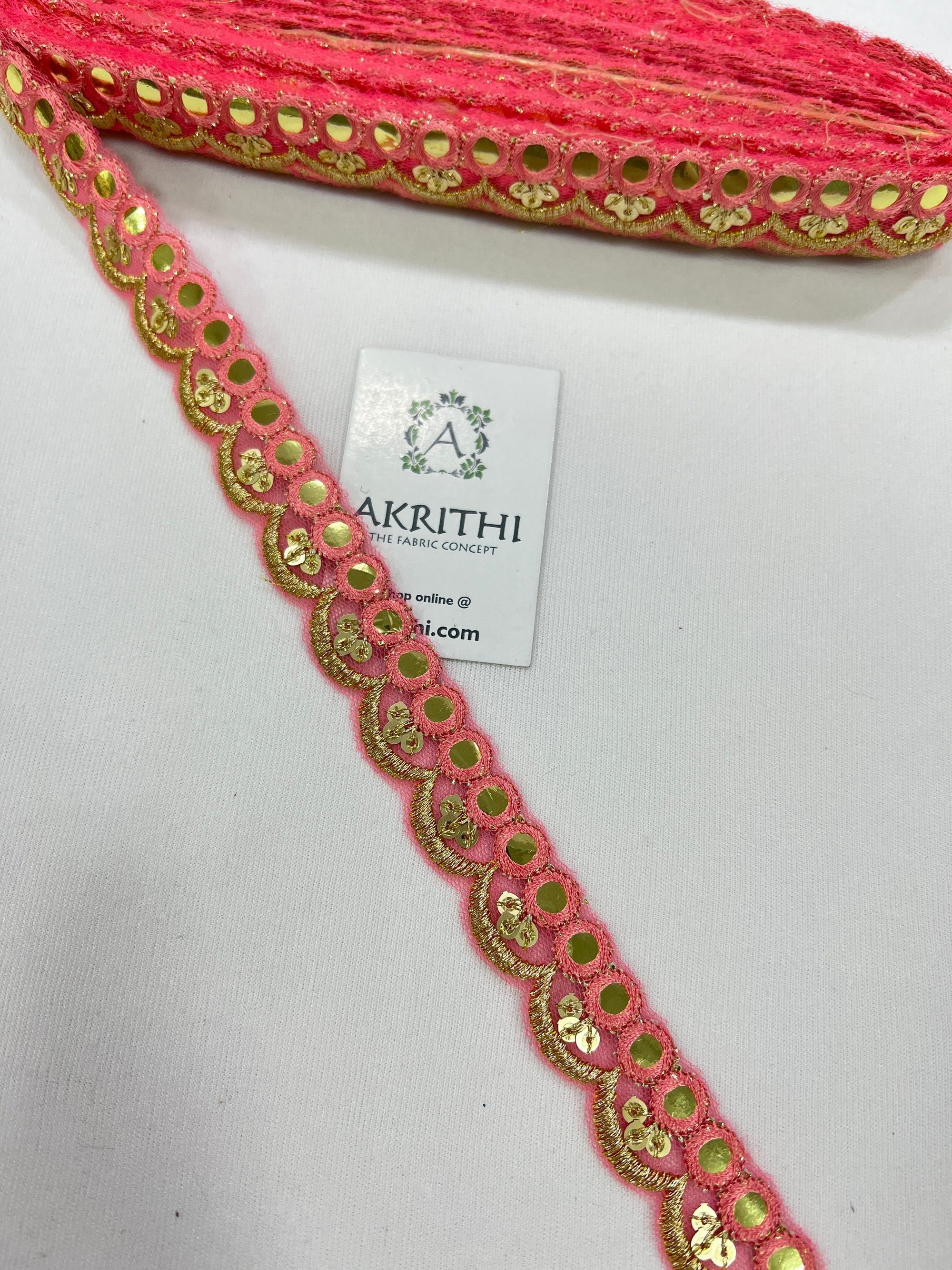 Embroidered mirror lace 9 metres roll