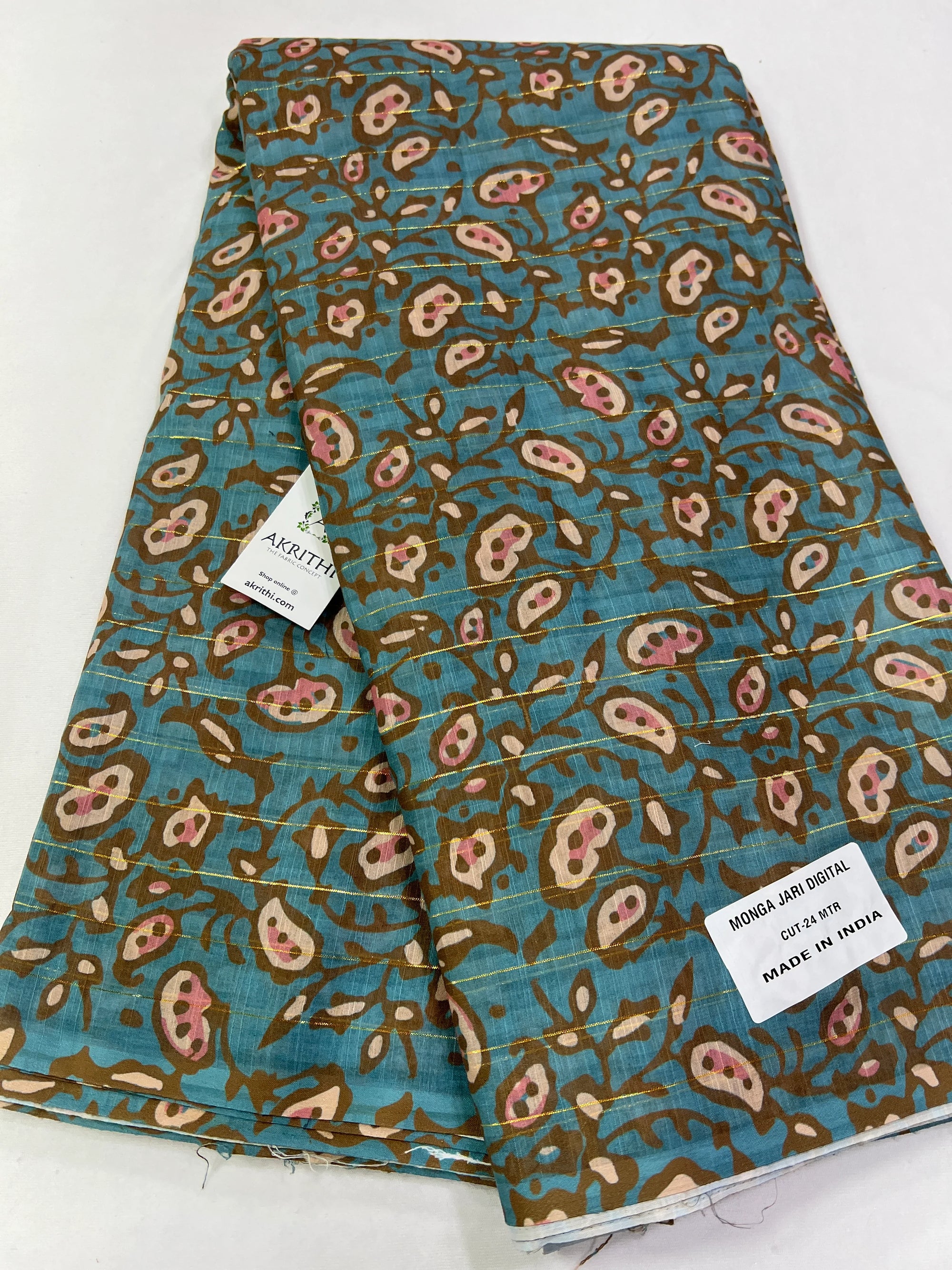 Digital printed munga cotton fabric 80 cms cut
