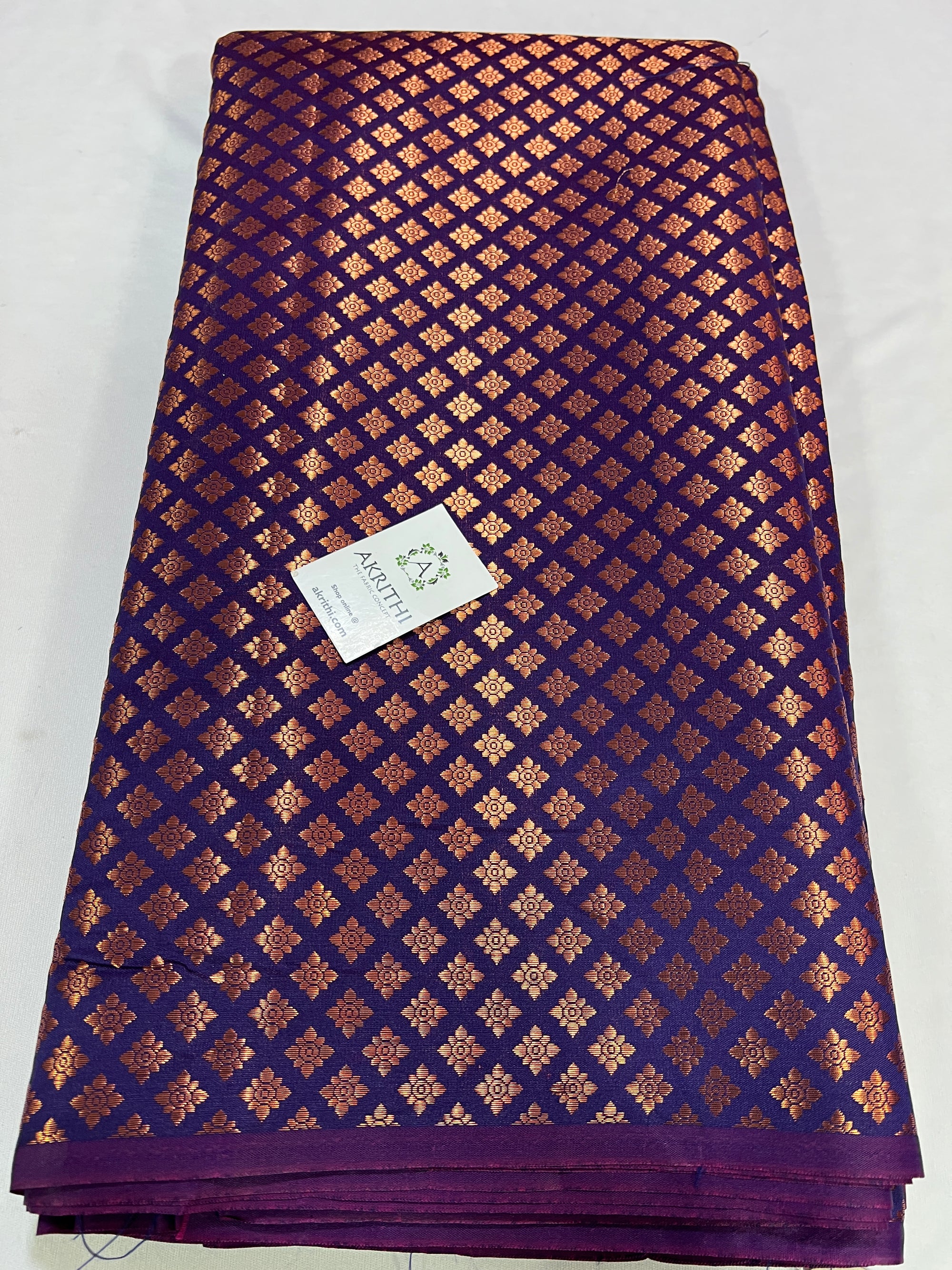 Banarasi brocade fabric with copper zari