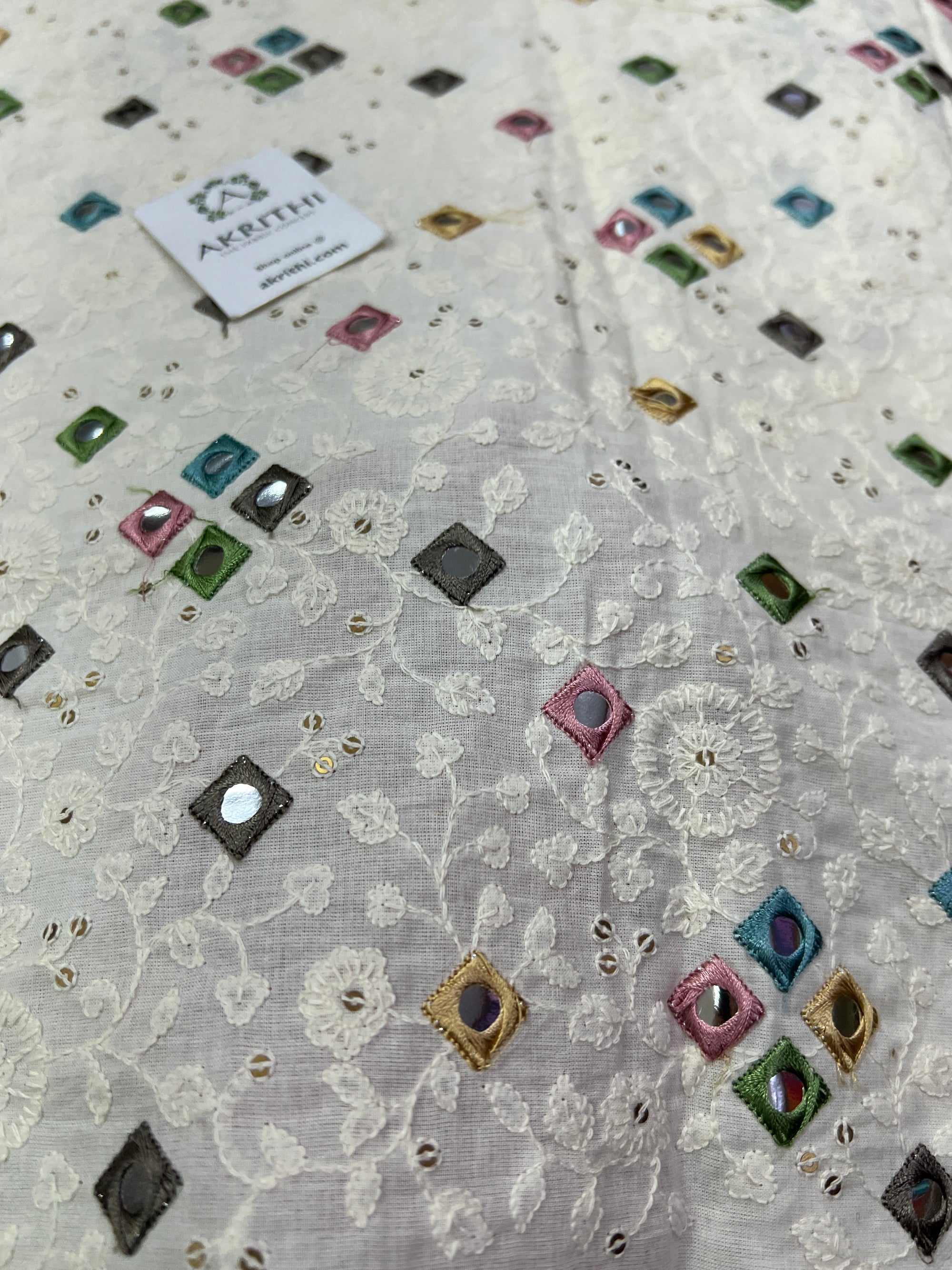 Pure Cotton embroidered fabric