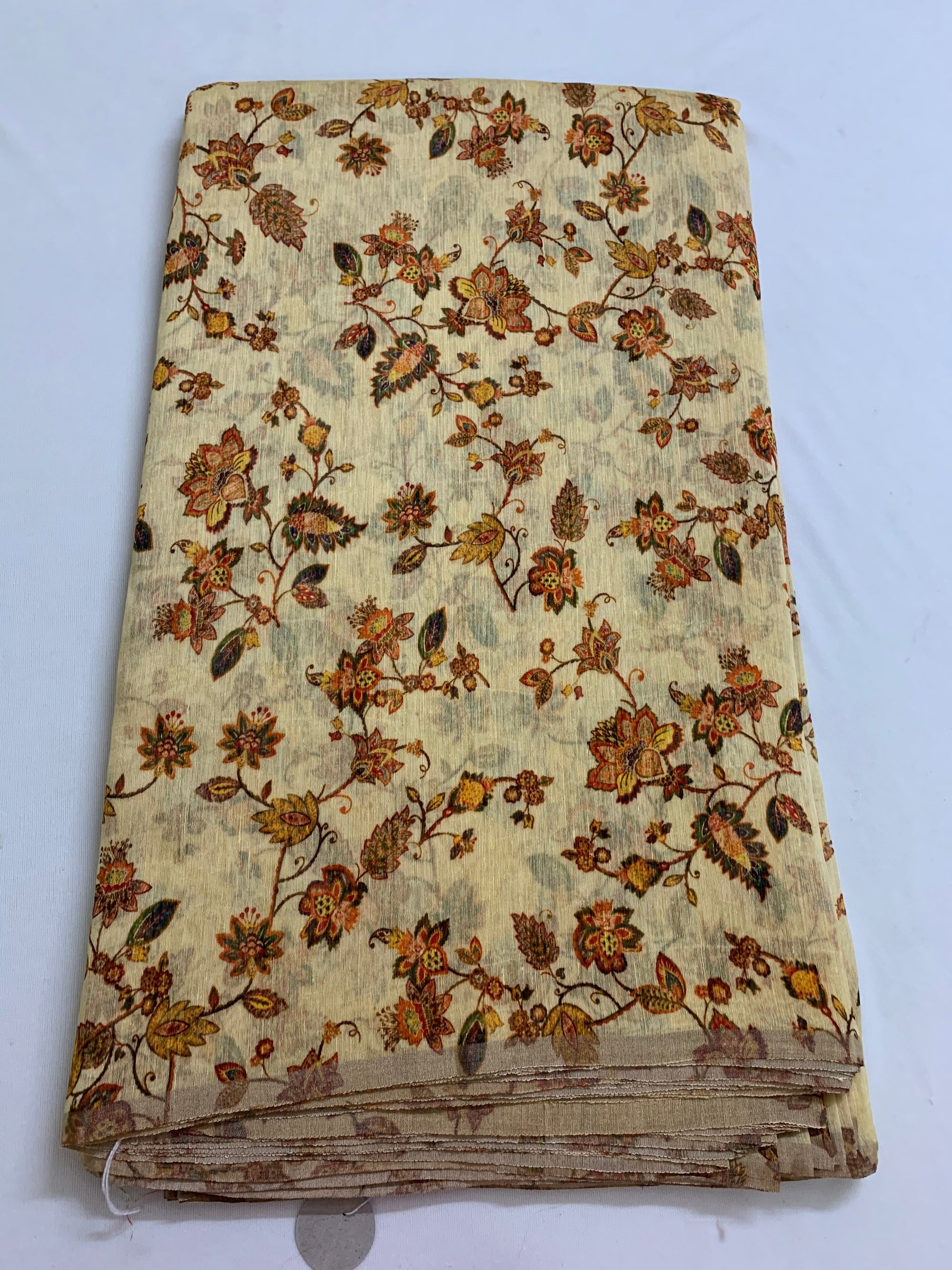 Handloom Printed pure linen silk fabric