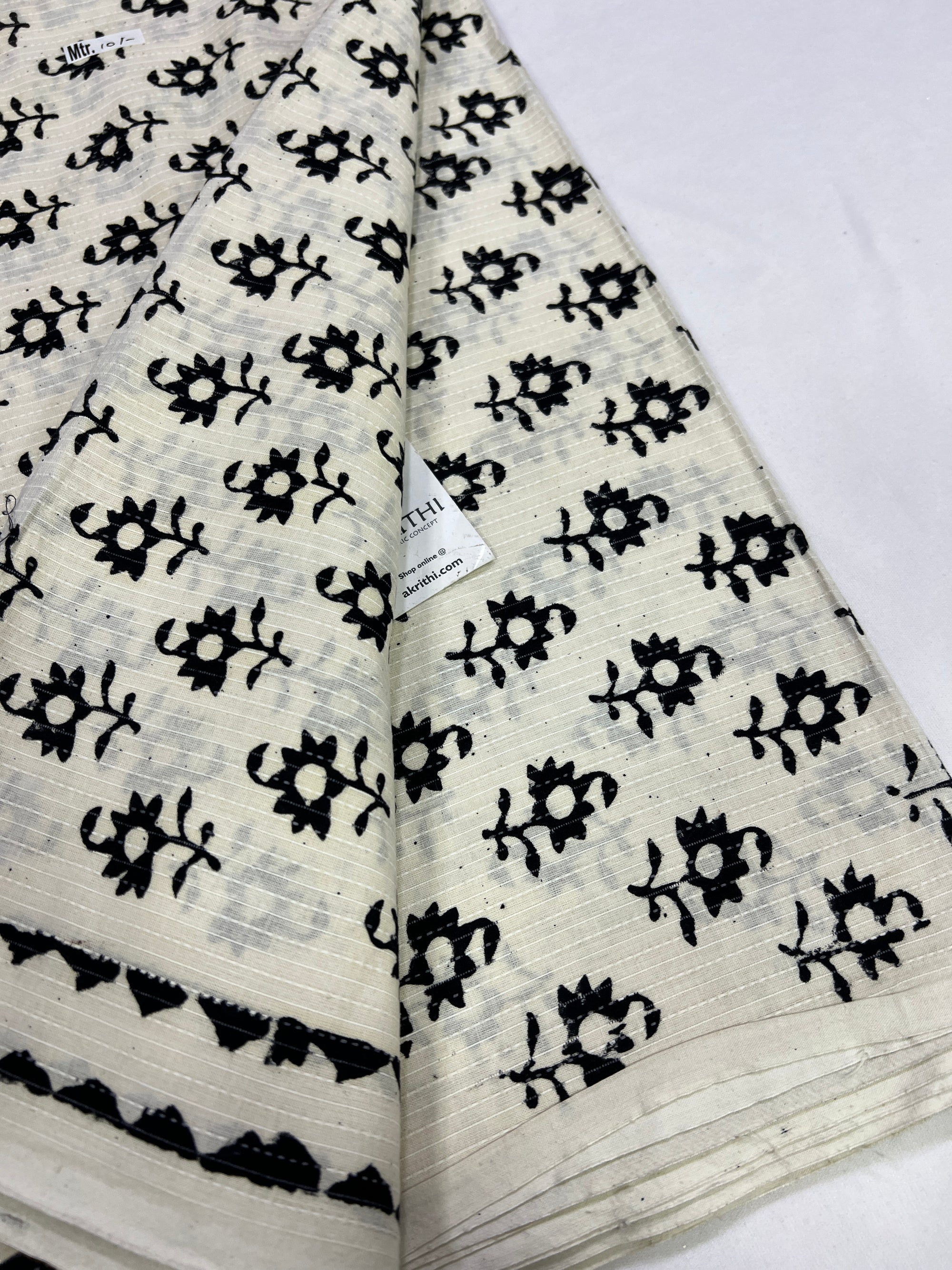 Kantha pure cotton fabric