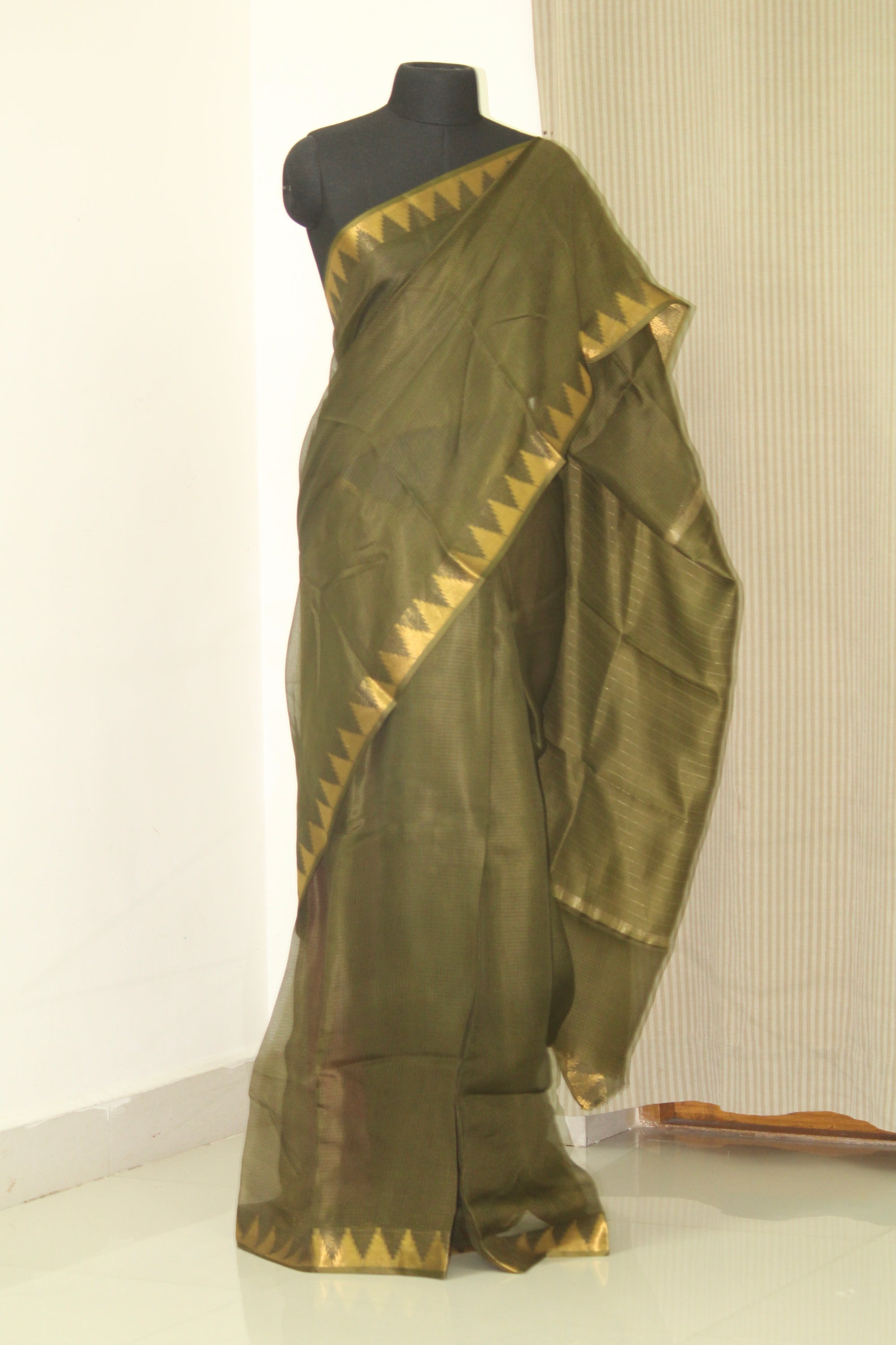 Pure kota silk saree with temple border
