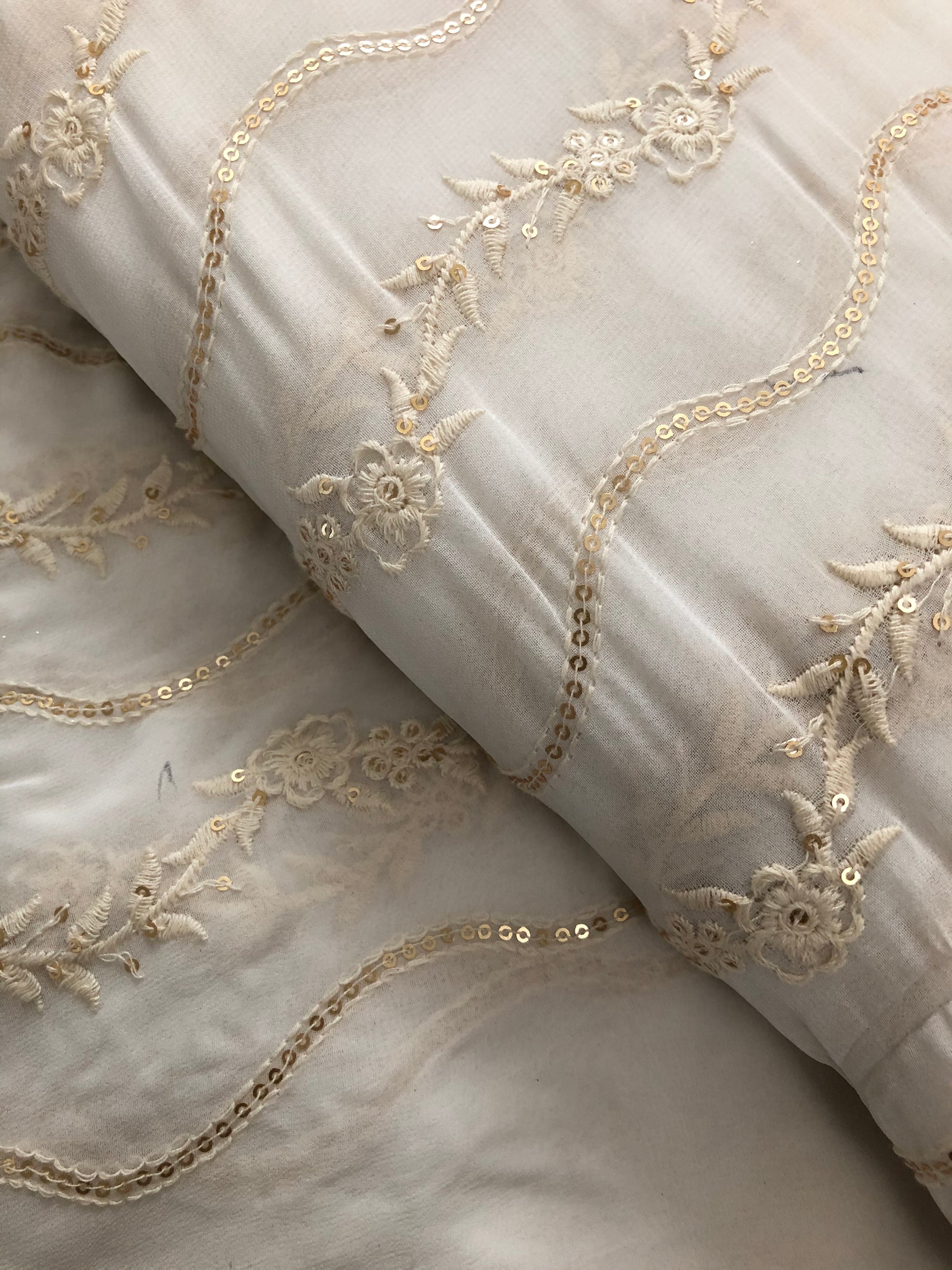 Embroidery on georgette fabric