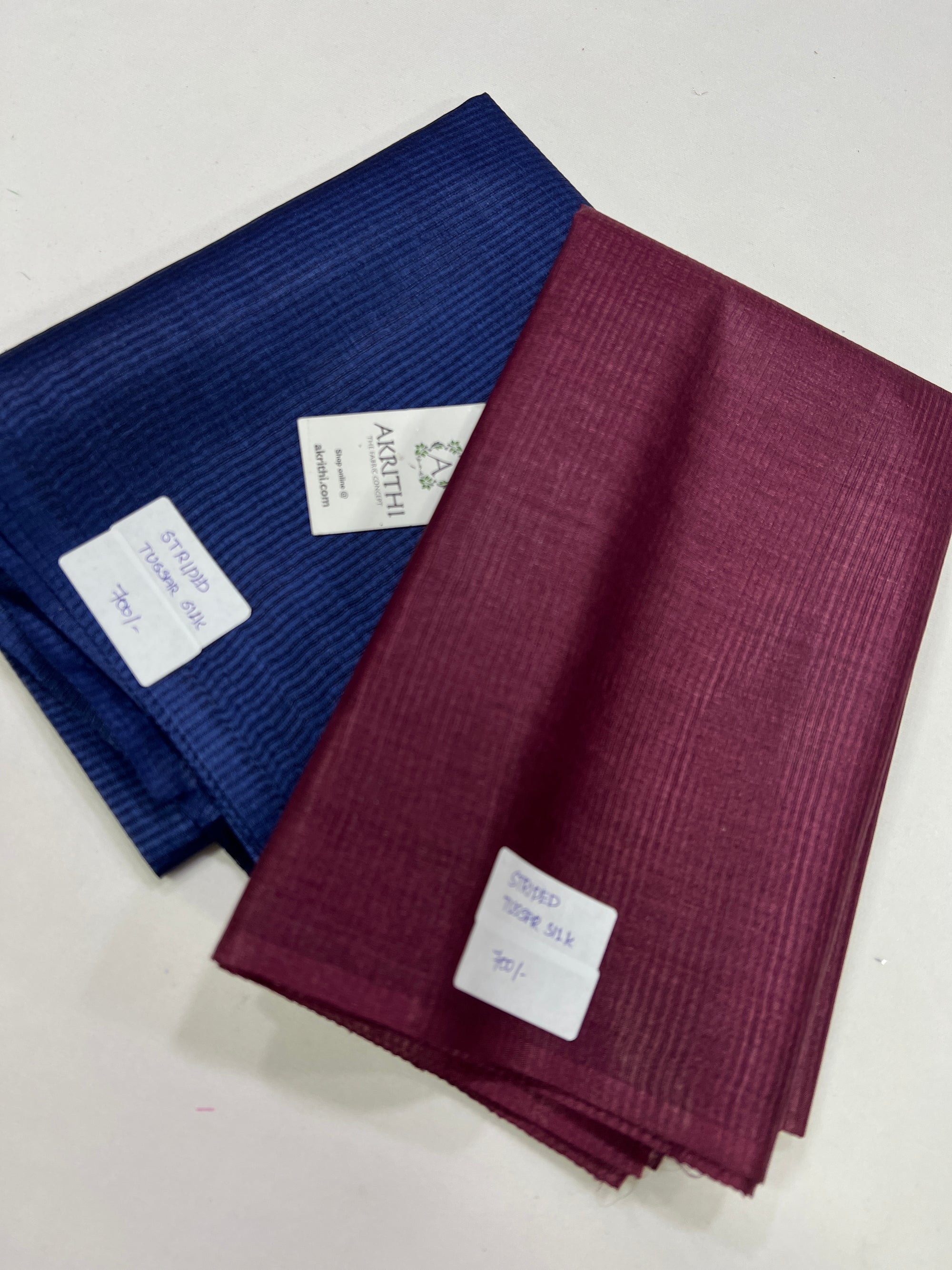 Pure tussar silk striped kurta fabric (pack of two)