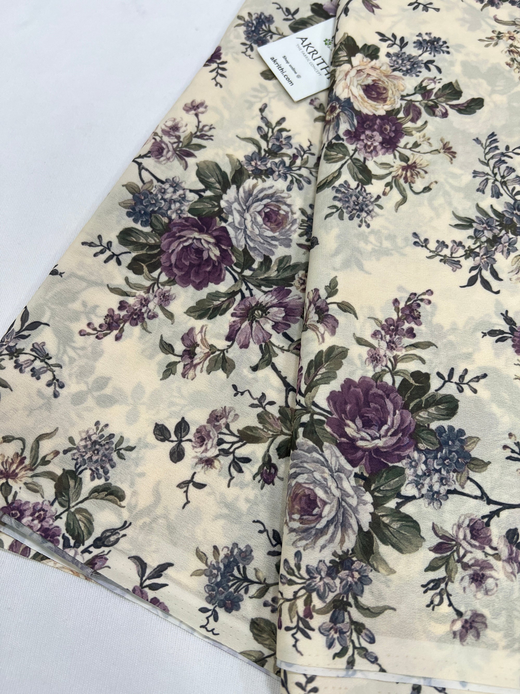 Digital floral printed georgette fabric
