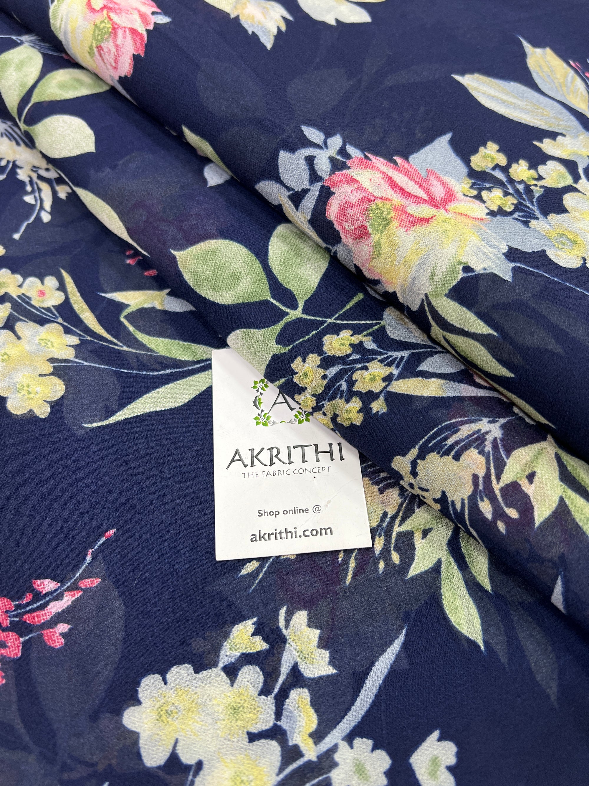 Floral printed georgette fabric 56 inches width
