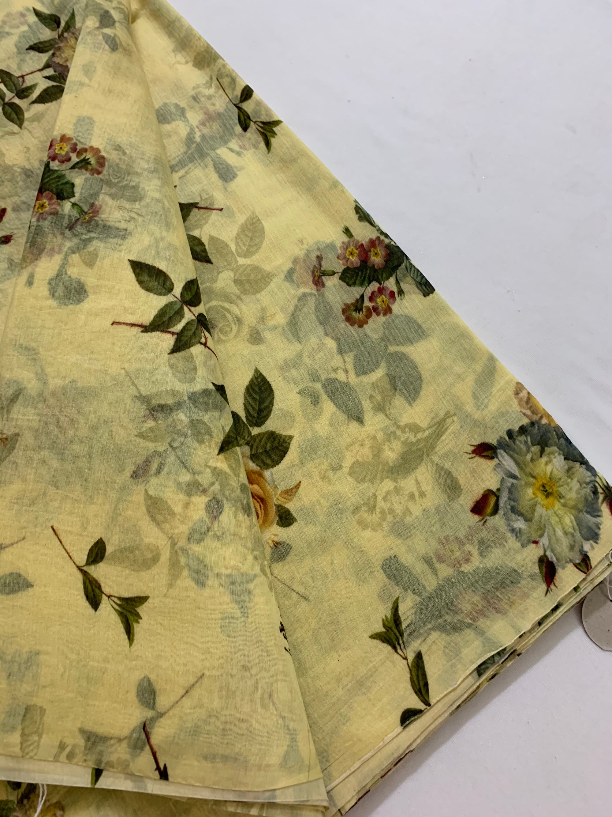 Floral Printed Pure silk cotton fabric
